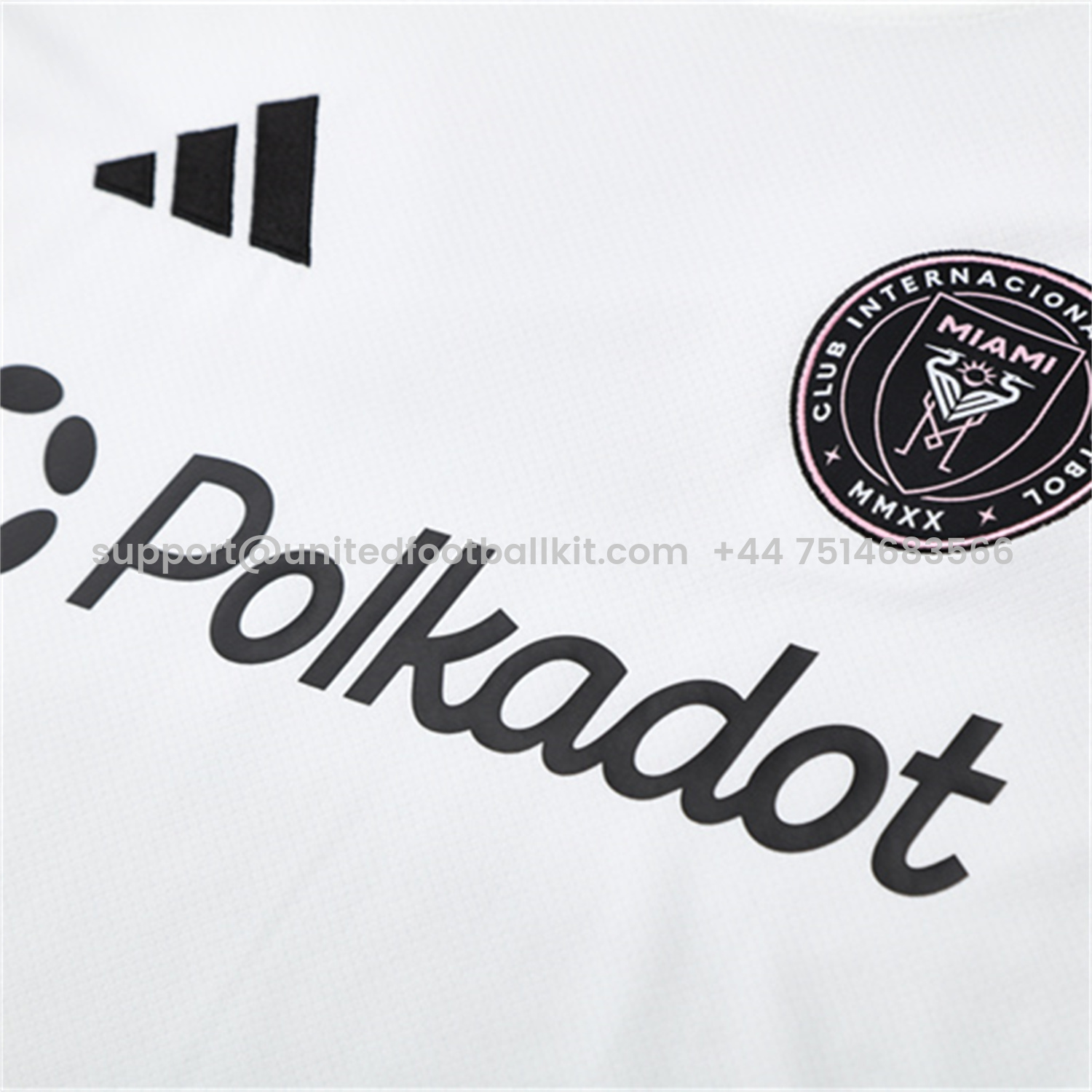 Unitedfootballkit.com | INT M.A.M 25-26 Short-Sleeve Training Set - White Top and Black Shorts -Customize Name, Number and Patch | Worldwide Shipping