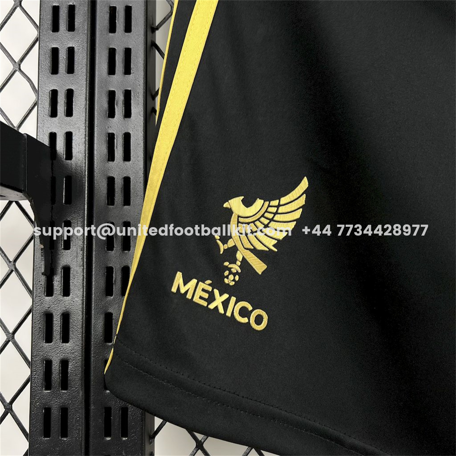 Unitedfootballkit.com | Mexico 2025 Gold Cup Black Shorts - Fans Version -Customize Name, Number and Patch | Worldwide Shipping
