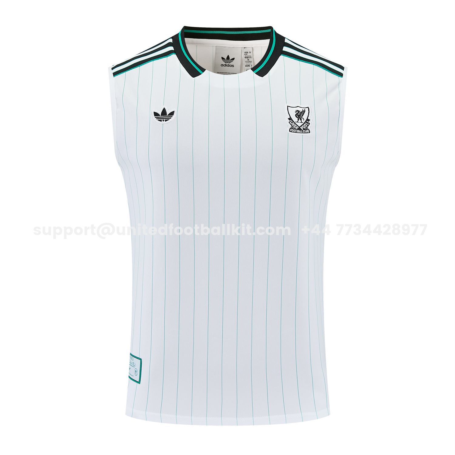 Unitedfootballkit.com | Liver.pool 25-26 Retro Style Vest Training Set - White With Green Stripes Top & Pants -Customize Name, Number and Patch | Worldwide Shipping