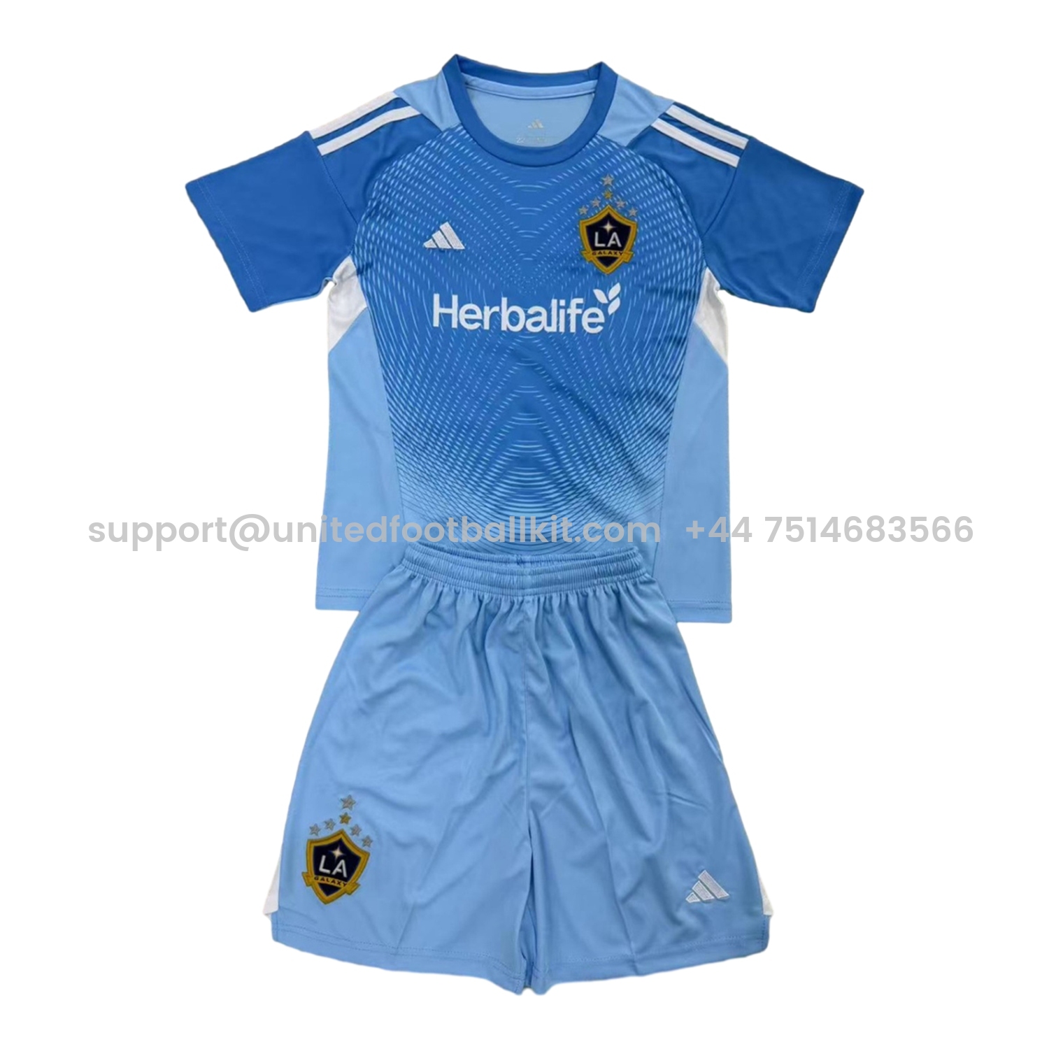 Unitedfootballkit.com | LA Galaxy 25-26 Blue Goalkeeper Kids Kit -Customize Name, Number and Patch | Worldwide Shipping