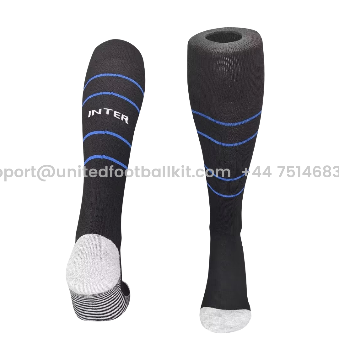Unitedfootballkit.com | Inter Milan 24-25 Home Socks - Black -Customize Name, Number and Patch | Worldwide Shipping