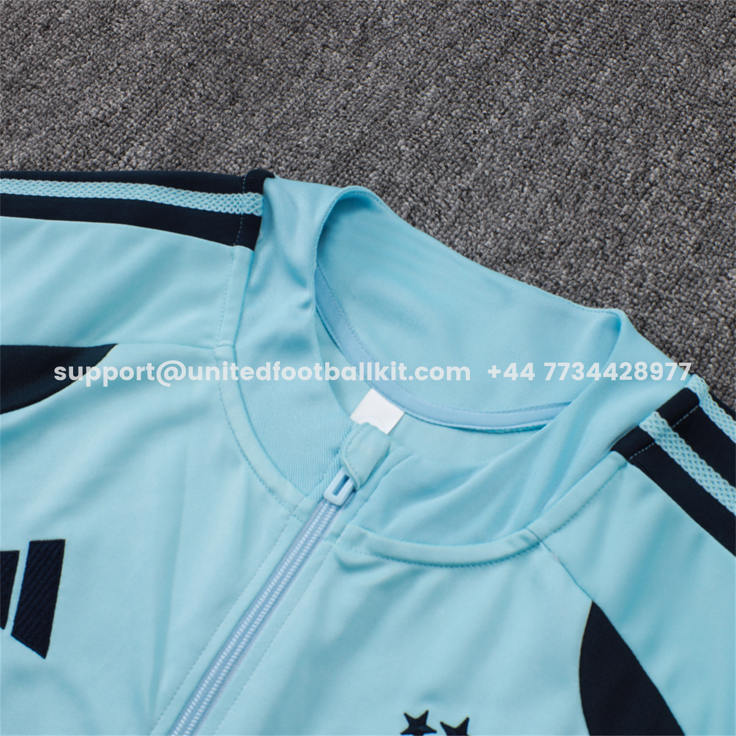 Unitedfootballkit.com | Argentina 25-26 Windbreaker Training Set - Light Blue Top and Black Pants -Customize Name, Number and Patch | Worldwide Shipping