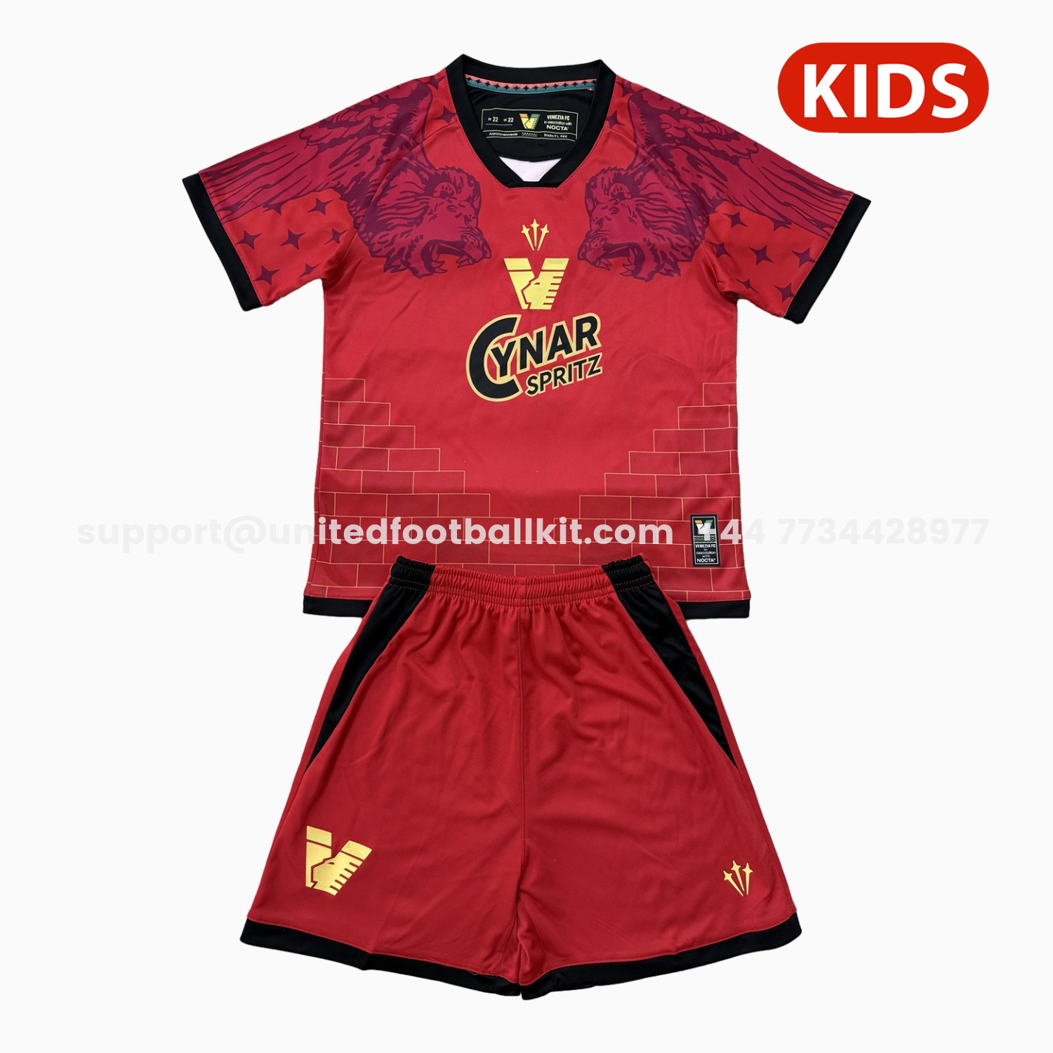 Unitedfootballkit.com | Venezia FC 25-26 Fourth Kids Kit -Customize Name, Number and Patch | Worldwide Shipping