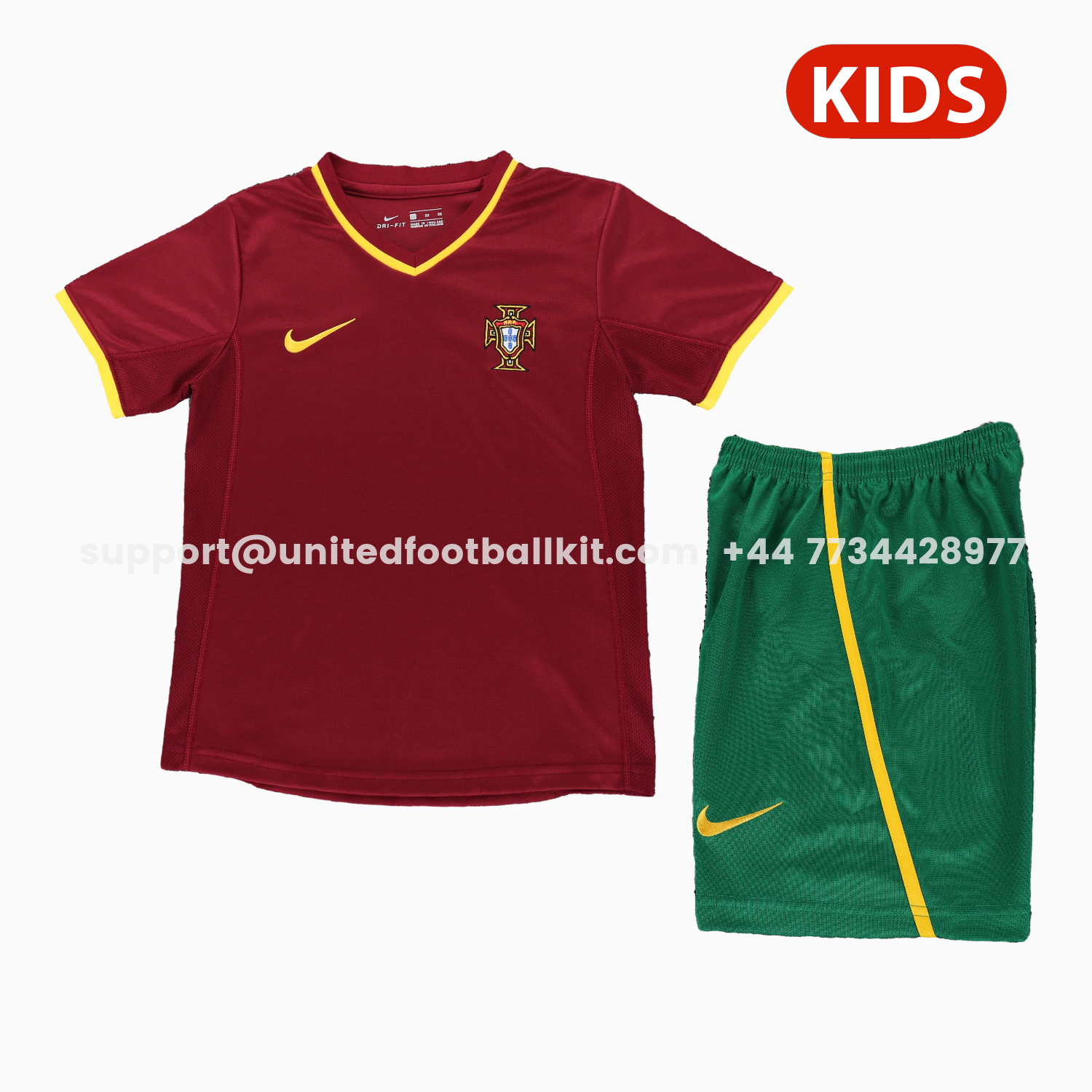 Unitedfootballkit.com | Retro Portugal 2000 Home Kids Kit -Customize Name, Number and Patch | Worldwide Shipping