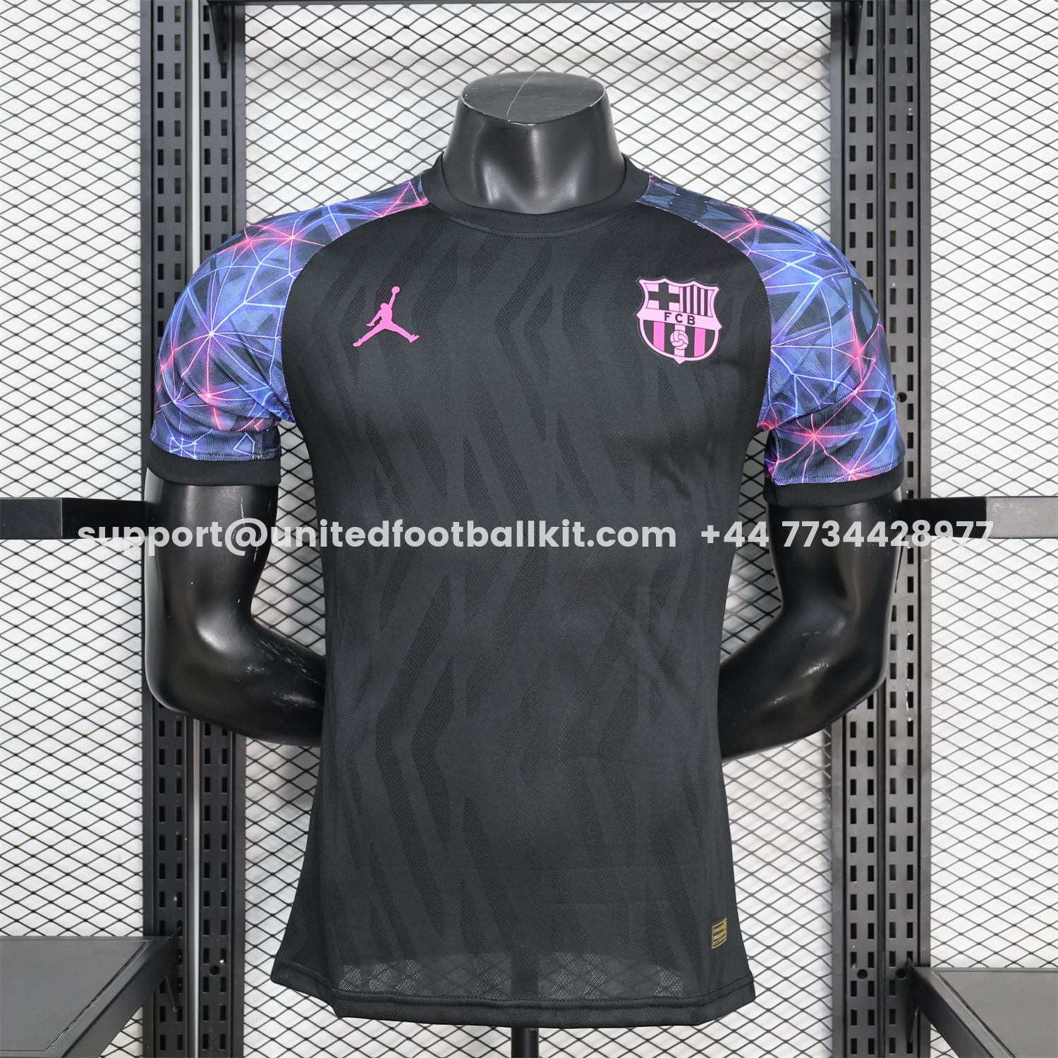Unitedfootballkit.com | Barcelona 25-26 Black With Pink Special White Jersey - Player Version -Customize Name, Number and Patch | Worldwide Shipping