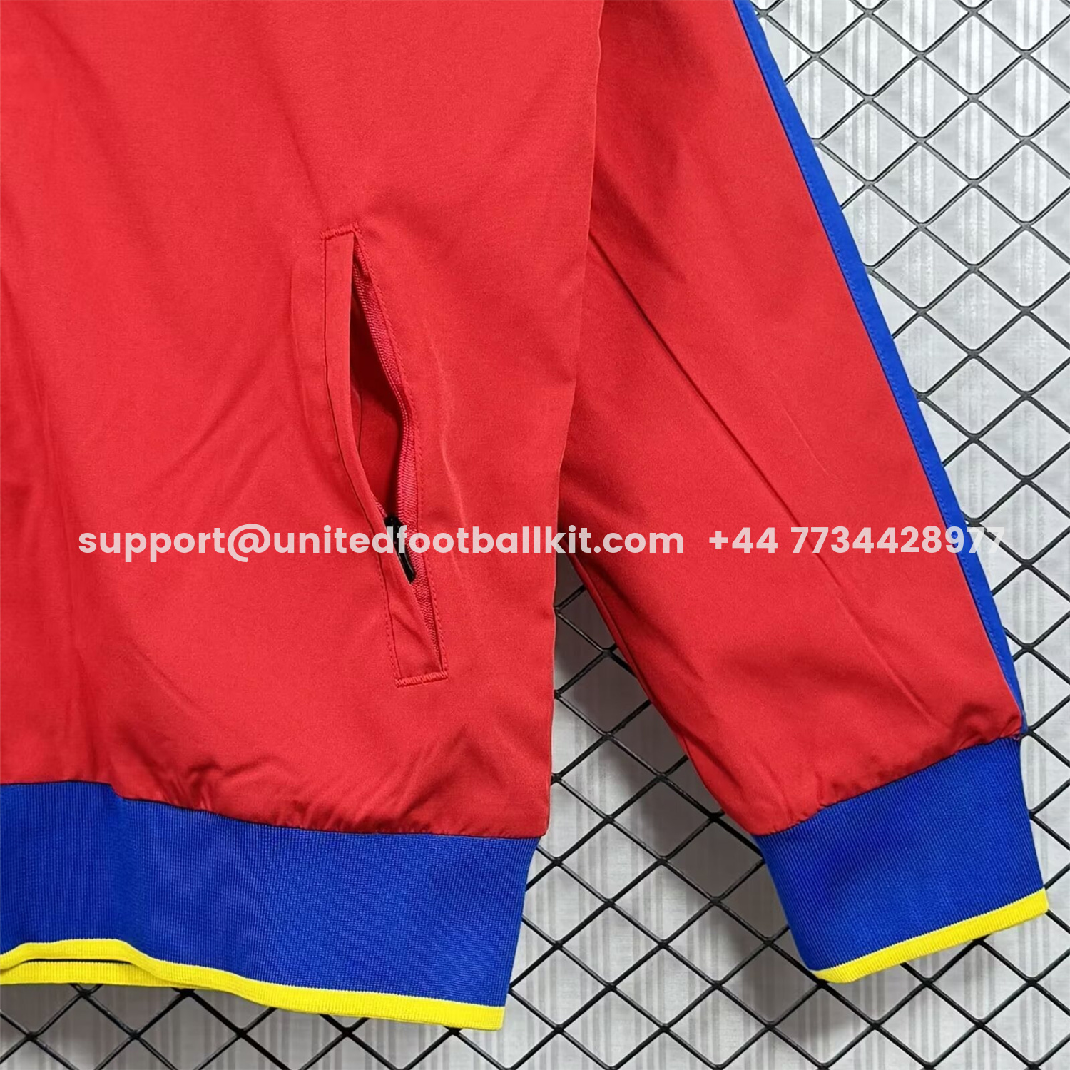 Unitedfootballkit.com | Retro Barcelona 2010-11 Windbreaker Jacket - Red -Customize Name, Number and Patch | Worldwide Shipping
