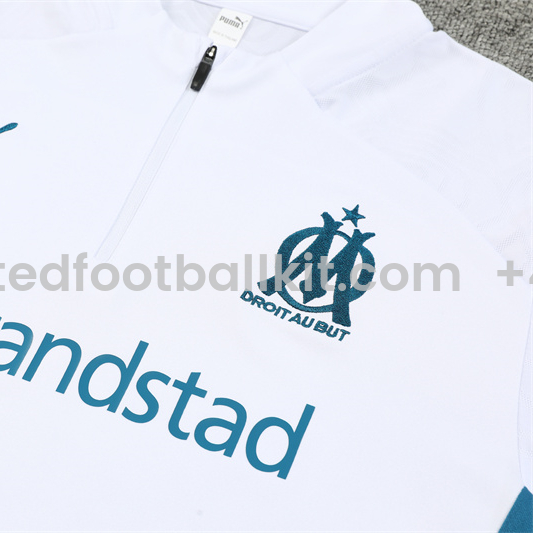 Unitedfootballkit.com | Marseille 24-25 Long Sleeve Training Set - White -Customize Name, Number and Patch | Worldwide Shipping