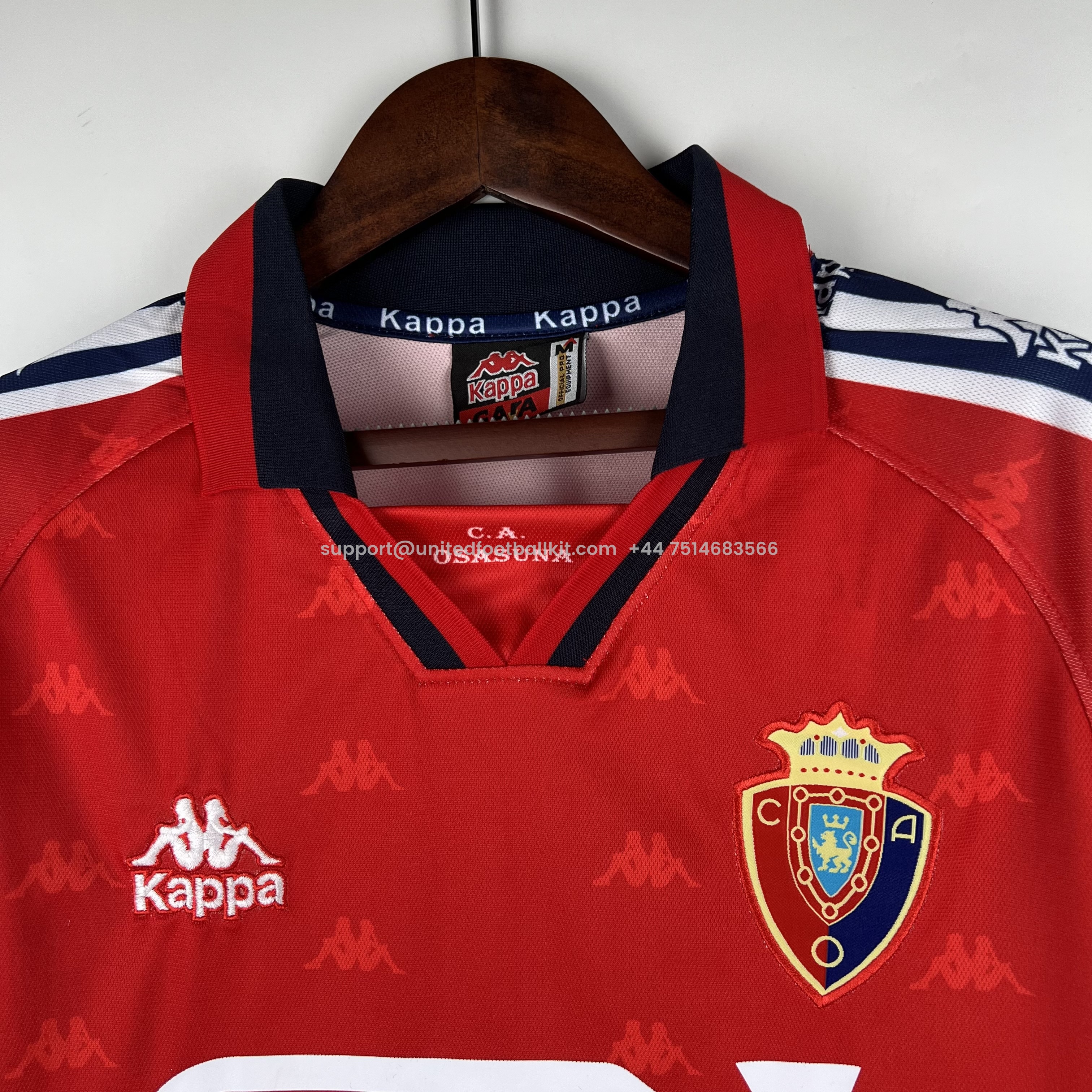 Unitedfootballkit.com | Retro Osasuna 1995-97 Home Stadium Jersey -Customize Name, Number and Patch | Worldwide Shipping