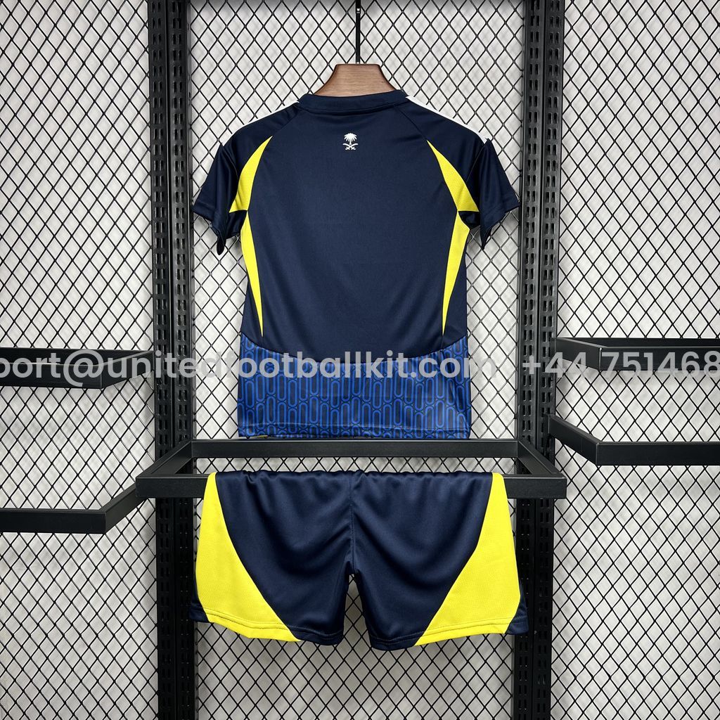 Unitedfootballkit.com | Al Nassr Riyadh Victory 24-25 Away Kids Kit -Customize Name, Number and Patch | Worldwide Shipping