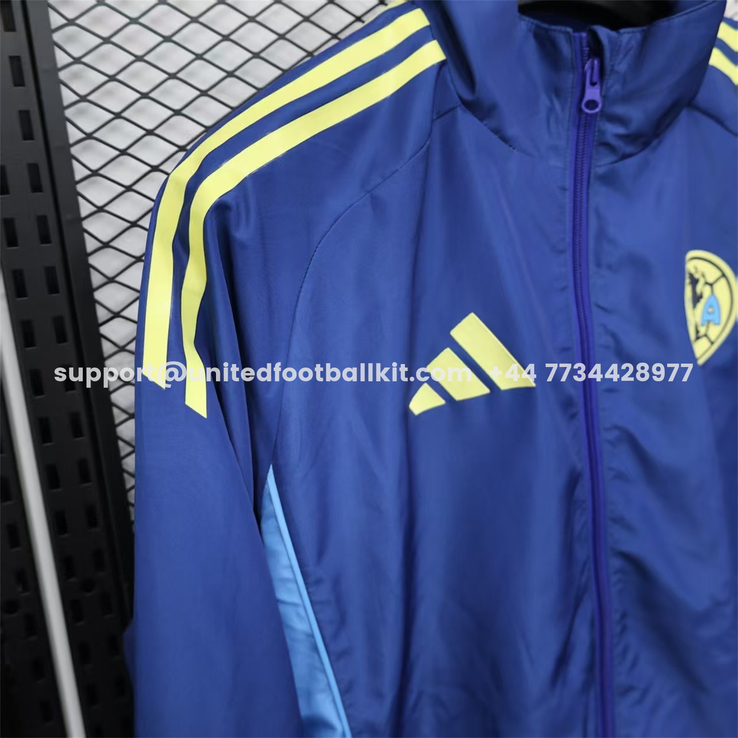 Unitedfootballkit.com | Club América 25-26 Blue Windbreaker Jacket -Customize Name, Number and Patch | Worldwide Shipping