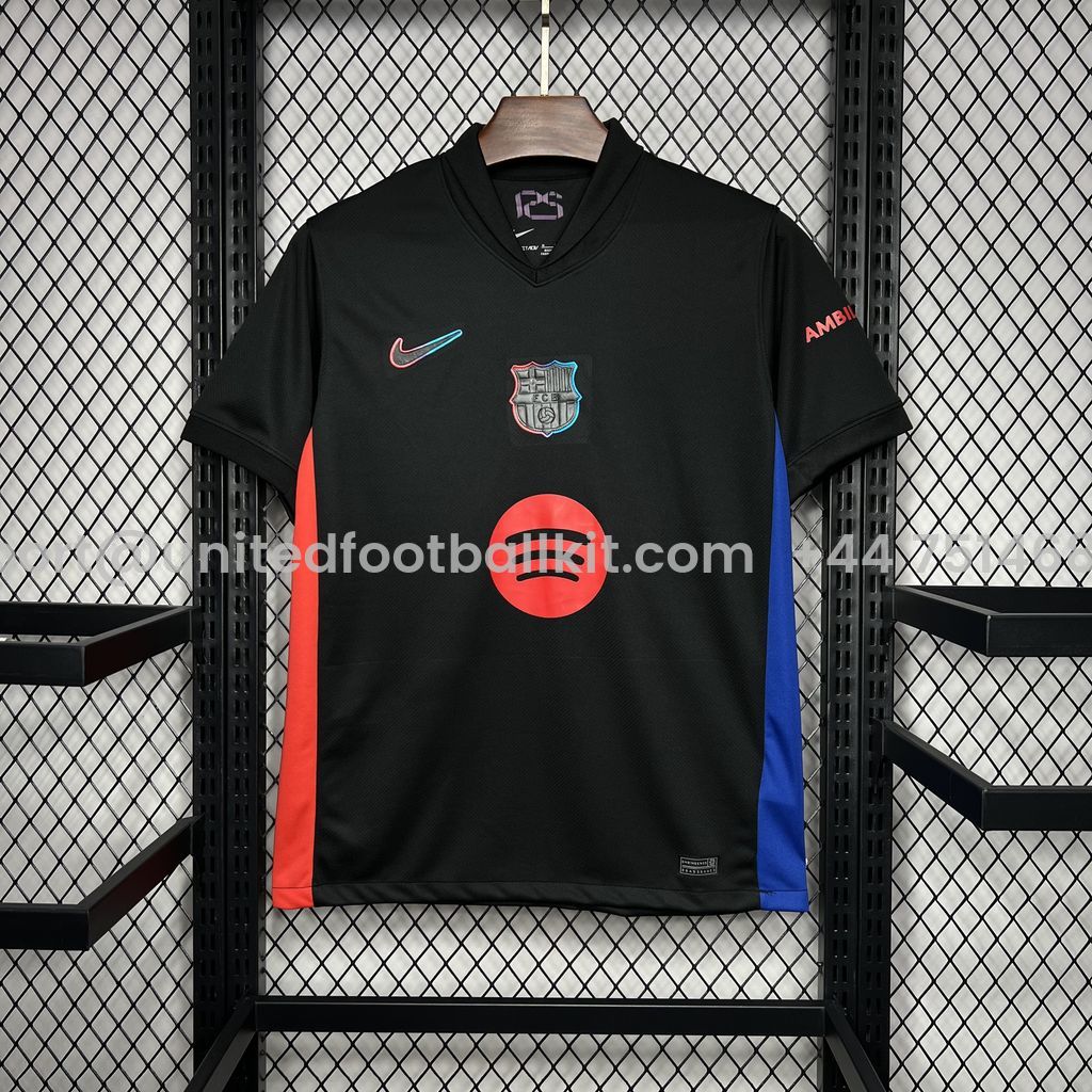 Unitedfootballkit.com | Barcelona 24-25 Away Jersey with Big Logo - Fans Version -Customize Name, Number and Patch | Worldwide Shipping