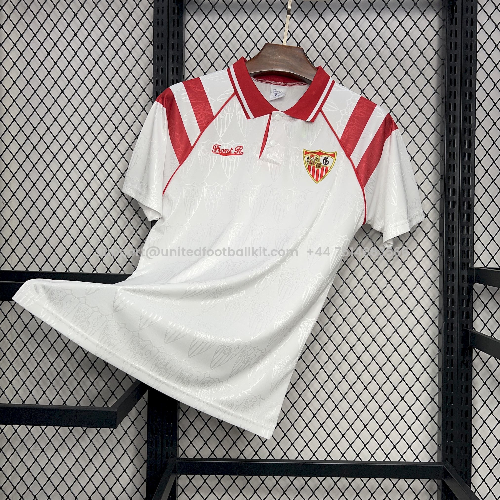 Unitedfootballkit.com | Retro Sevilla FC 1992-93 Home Jersey -Customize Name, Number and Patch | Worldwide Shipping