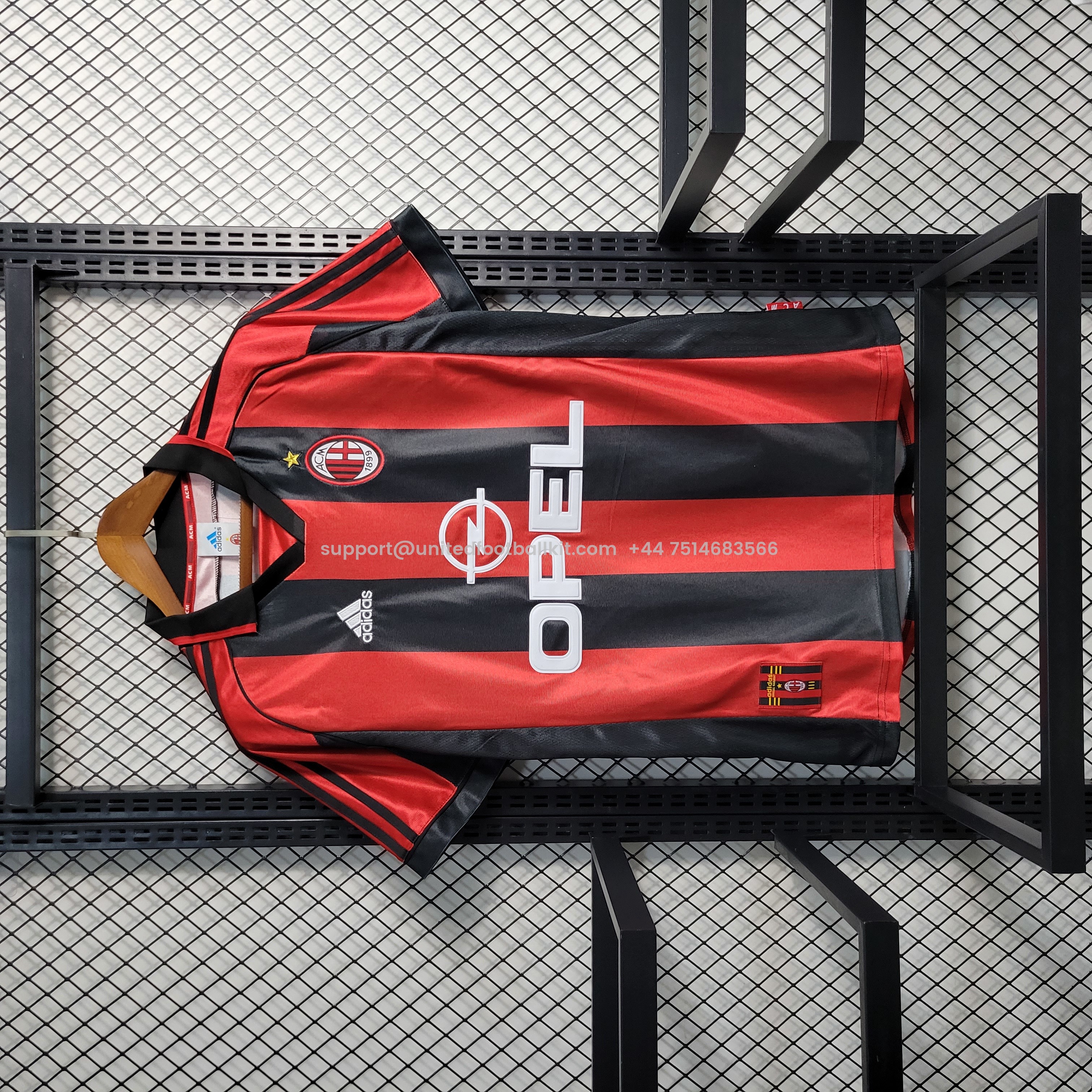 Unitedfootballkit.com | Retro AC Milan 98-99 Home Stadium Jersey -Customize Name, Number and Patch | Worldwide Shipping