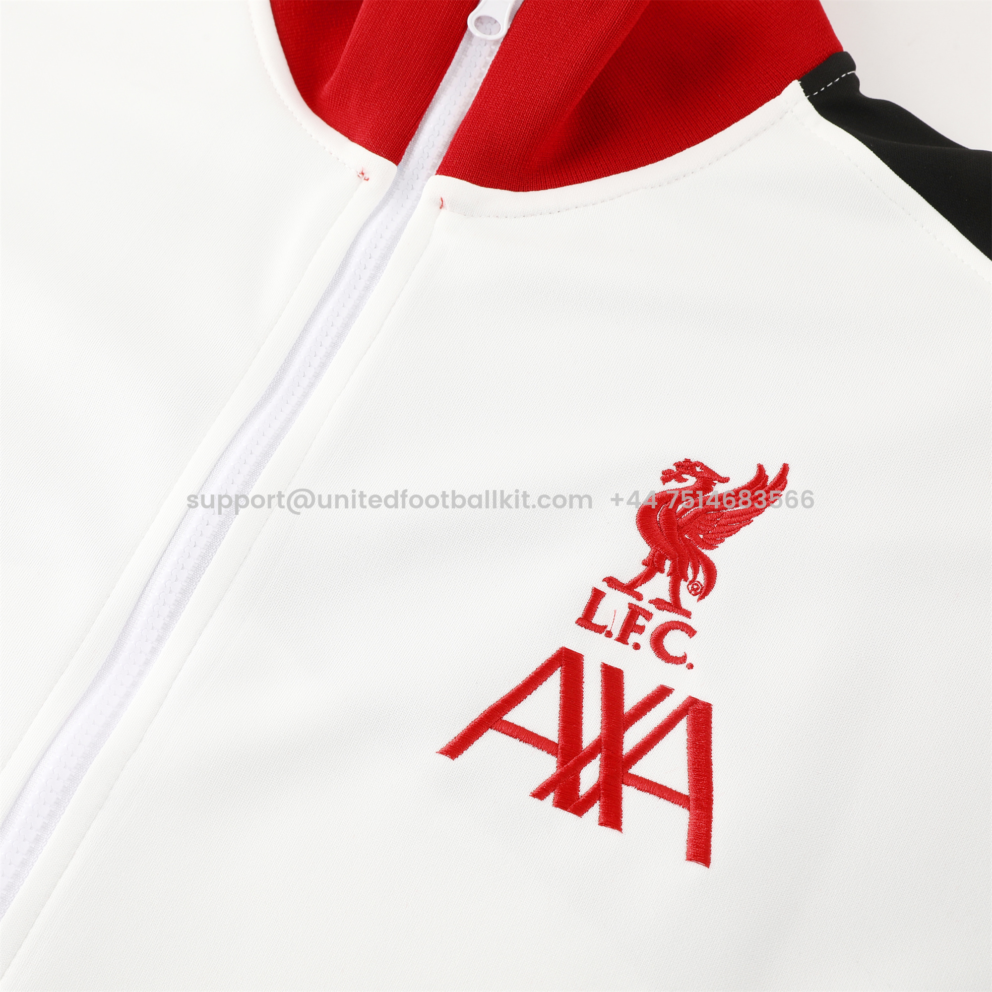 Unitedfootballkit.com | Liver.pool 24-25 Jacket Training Tracksuit - White -Customize Name, Number and Patch | Worldwide Shipping