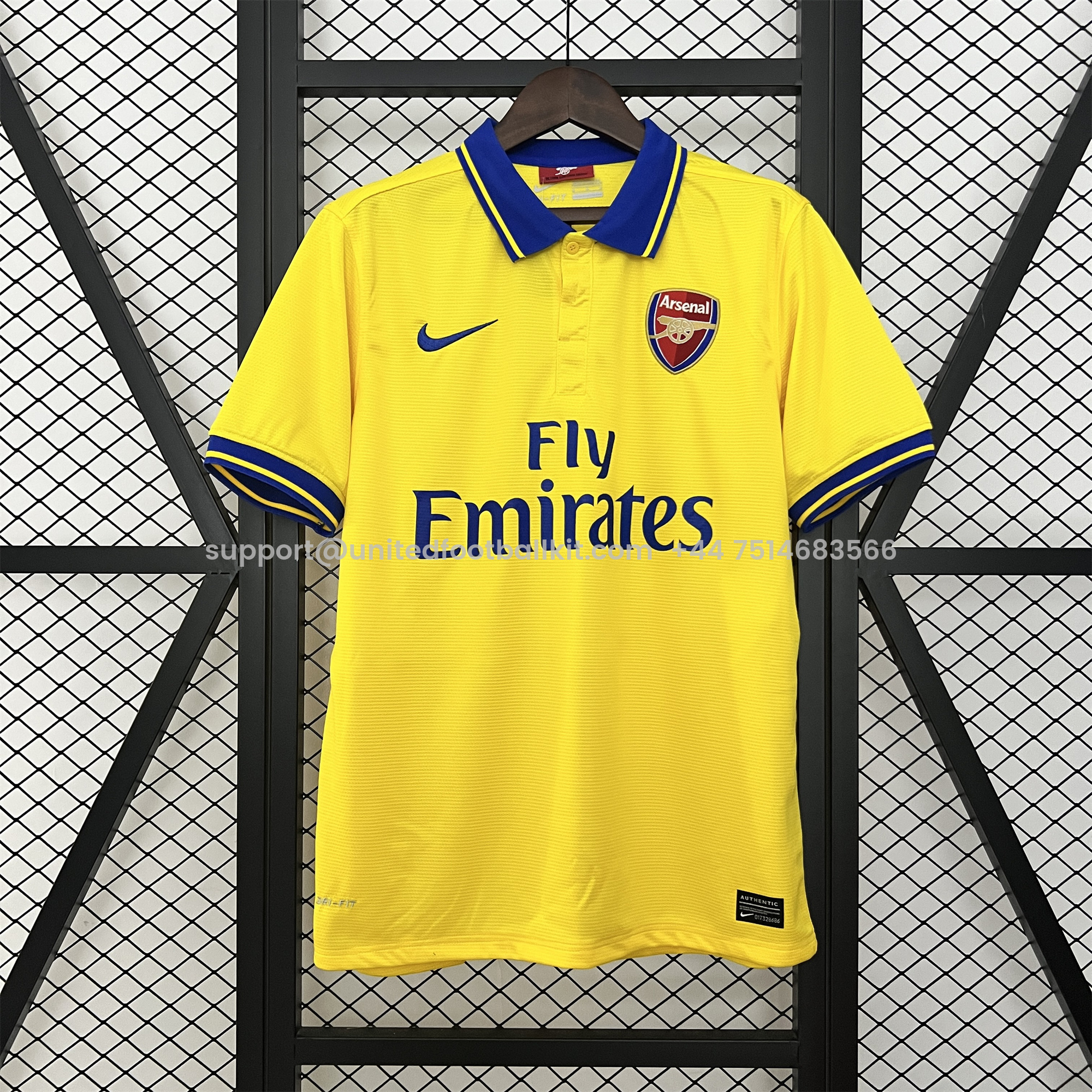 Unitedfootballkit.com | Retro Arsenal 2013-14 Away Jersey -Customize Name, Number and Patch | Worldwide Shipping