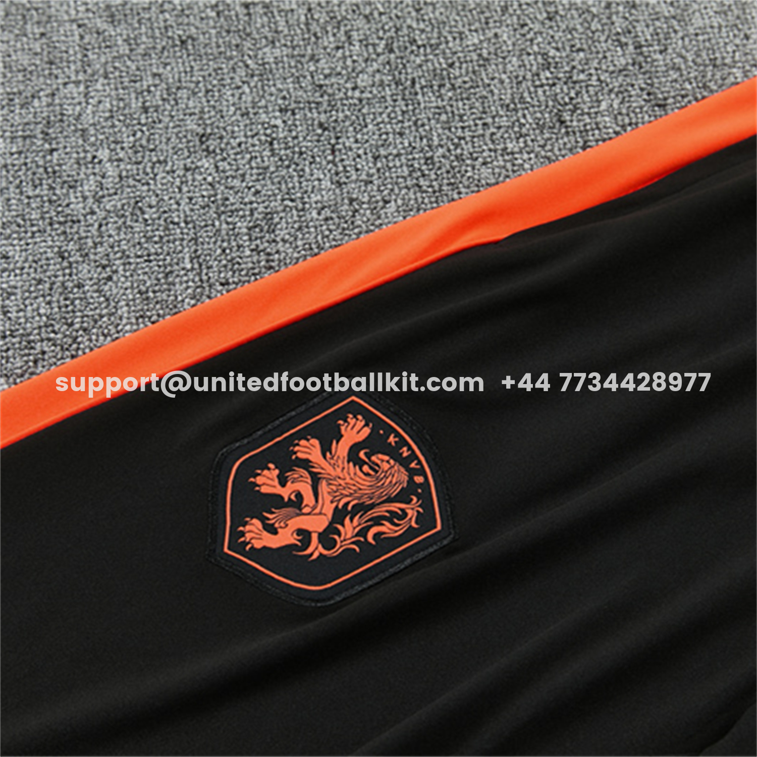 Unitedfootballkit.com | Netherlands 2026 Kids Long Sleeves Training Set - White With Orange Accents Top & Black Pants -Customize Name, Number and Patch | Worldwide Shipping