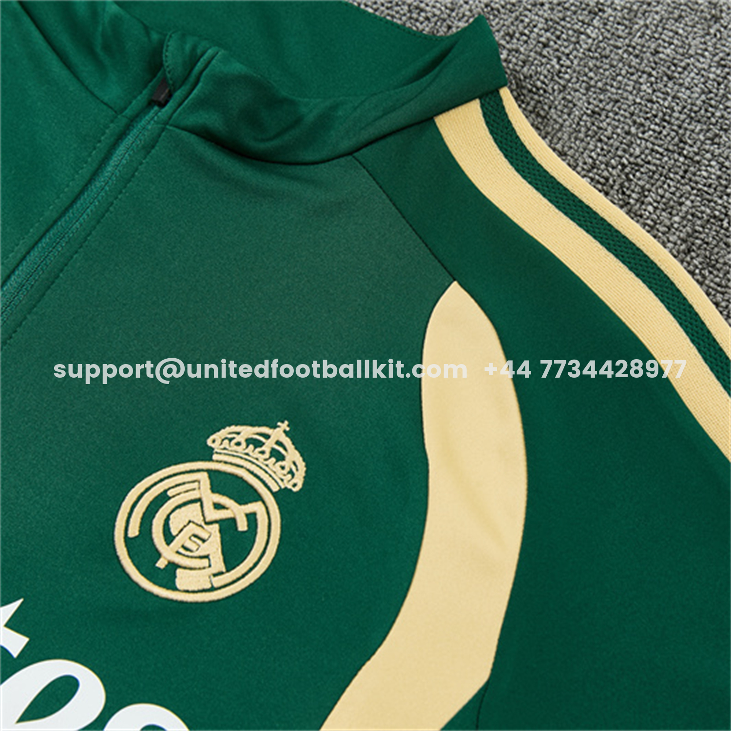 Unitedfootballkit.com | Real Madrid 26-27 Long Sleeves Training Set - Green Top And Green Pants -Customize Name, Number and Patch | Worldwide Shipping