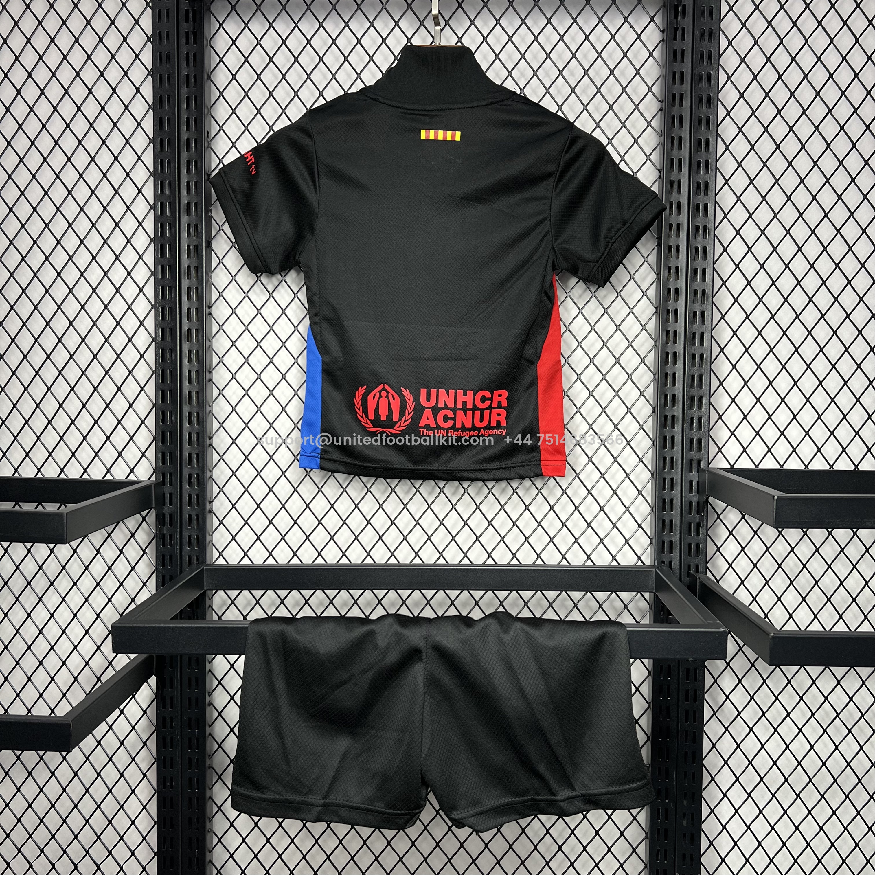 Unitedfootballkit.com | Barcelona 24-25 Away Kids Kit -Customize Name, Number and Patch | Worldwide Shipping