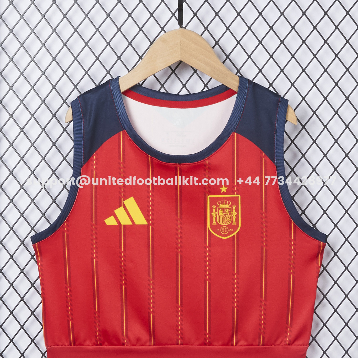 Unitedfootballkit.com | Women's Spain 2026 Home Yoga Vest -Customize Name, Number and Patch | Worldwide Shipping