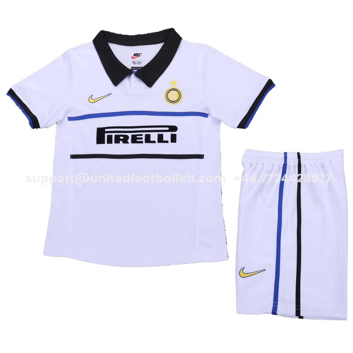 Unitedfootballkit.com | Retro Inter Milan 1998-99 Away Kids Kit -Customize Name, Number and Patch | Worldwide Shipping