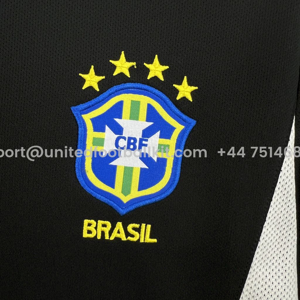 Unitedfootballkit.com | Retro Brazil 2002 Black Goalkeeper Jersey -Customize Name, Number and Patch | Worldwide Shipping