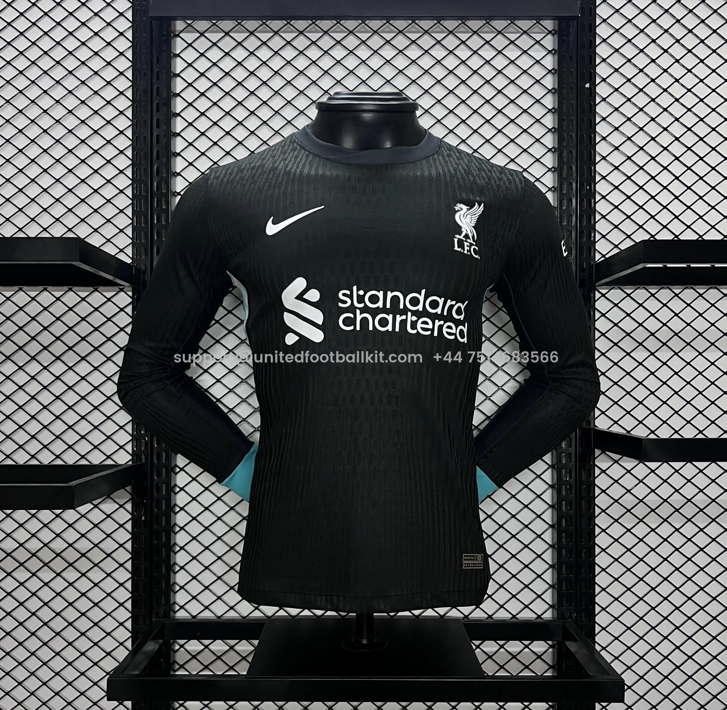 Unitedfootballkit.com | Liver.pool 24-25 Away Long Sleeve Jersey - Player Version -Customize Name, Number and Patch | Worldwide Shipping