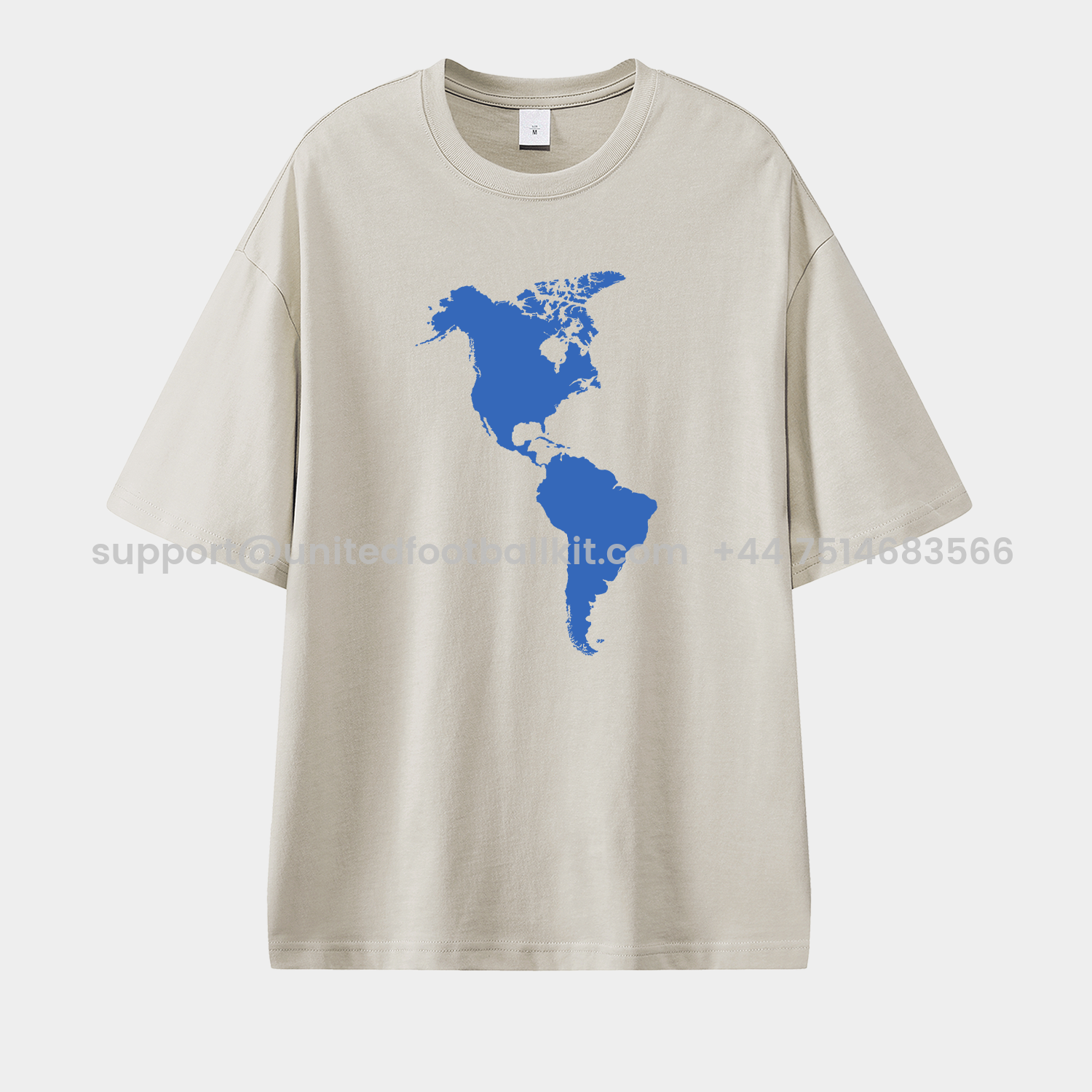 Unitedfootballkit.com | Club América Map Of The American Continent Unisex Pure Cotton T-shirt -Customize Name, Number and Patch | Worldwide Shipping