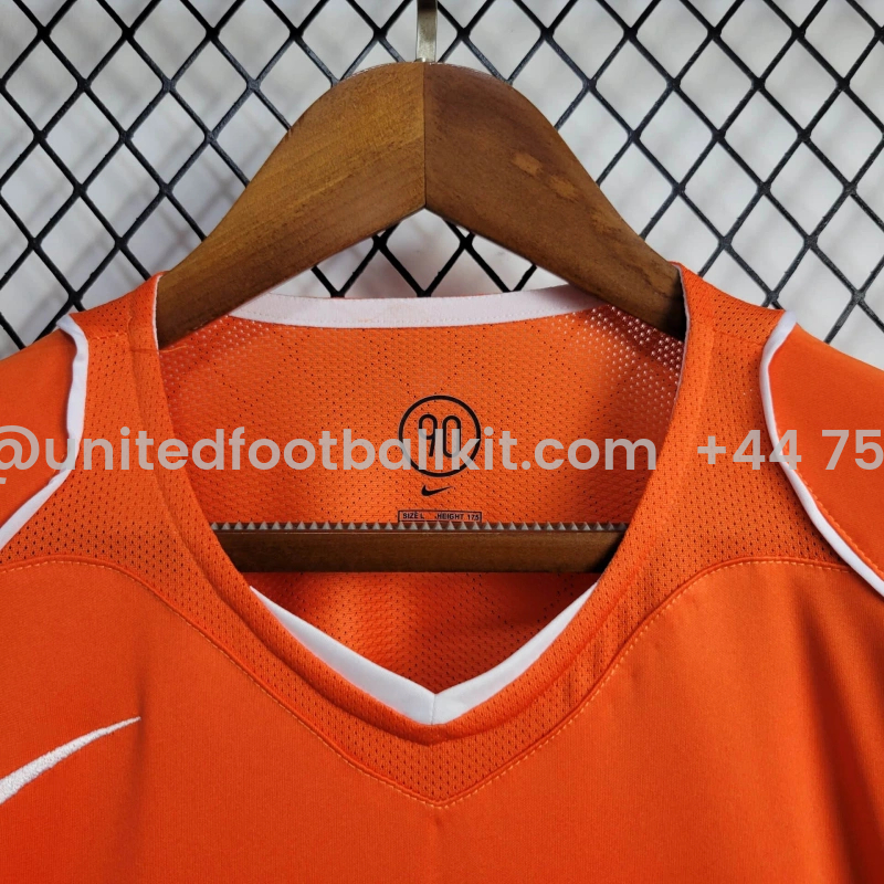 Unitedfootballkit.com | Retro Netherlands 2004 Home Stadium Jersey -Customize Name, Number and Patch | Worldwide Shipping