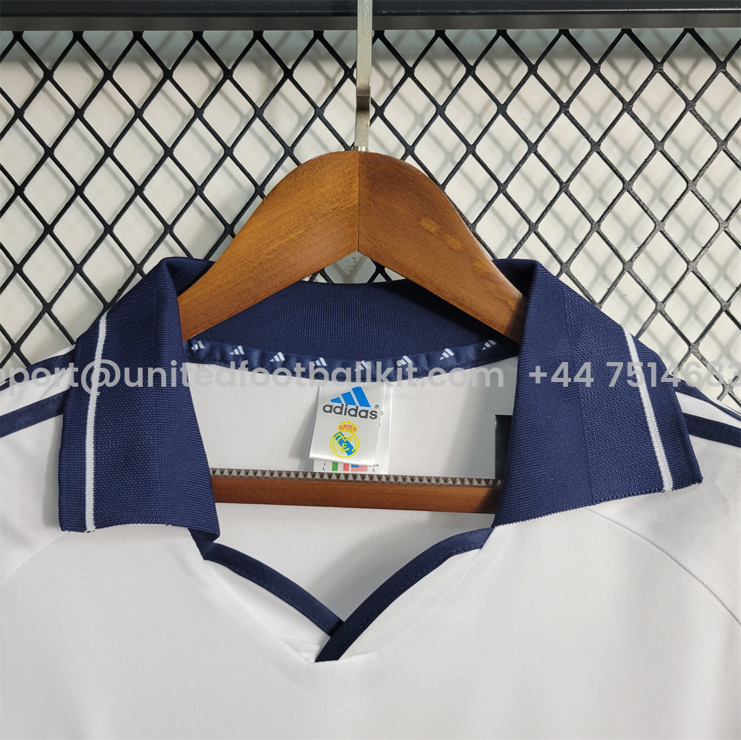 Unitedfootballkit.com | Retro Real Madrid 00-01 Home Stadium Jersey -Customize Name, Number and Patch | Worldwide Shipping