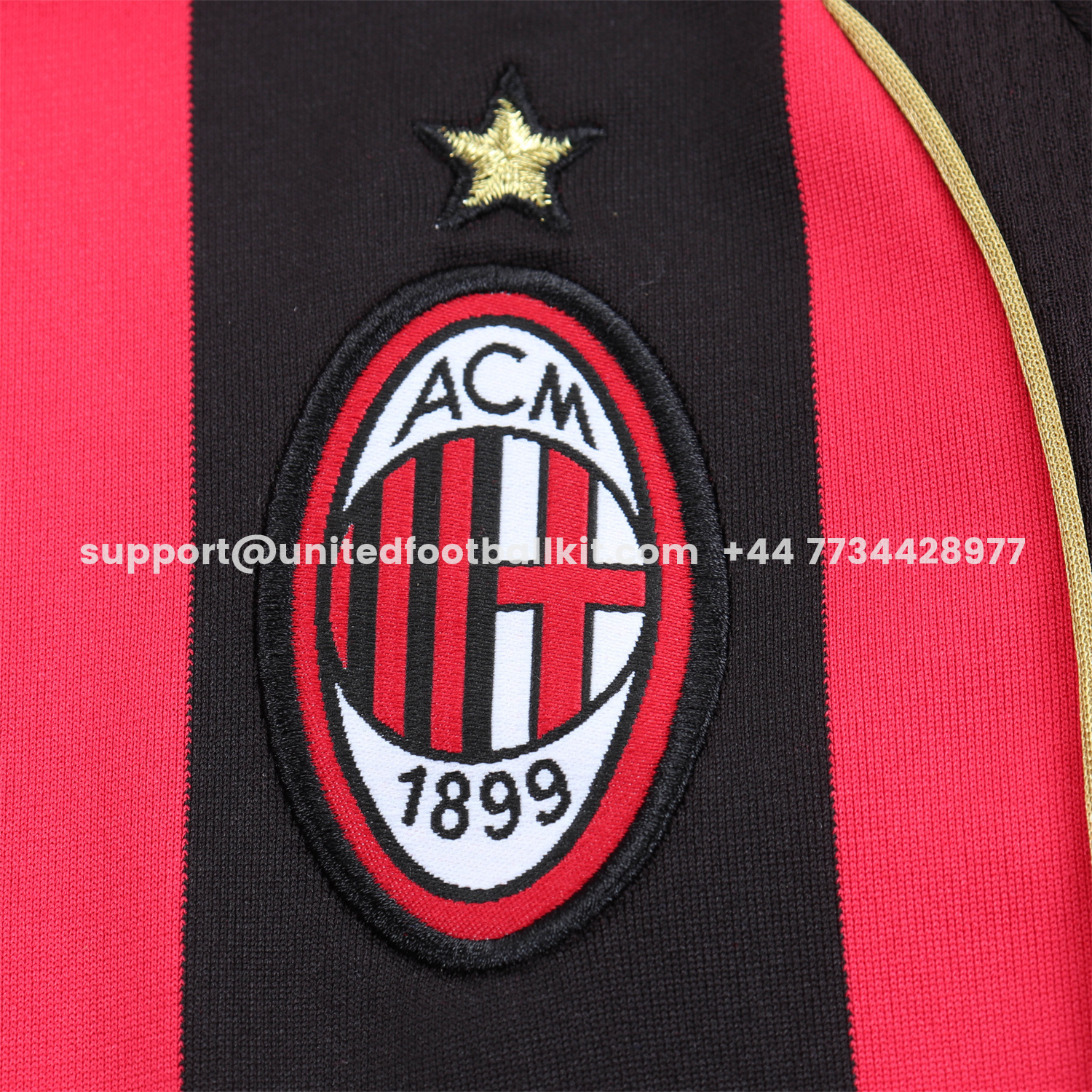 Unitedfootballkit.com | Retro AC Milan 2006-07 Home Long Sleeves Kids Kit -Customize Name, Number and Patch | Worldwide Shipping