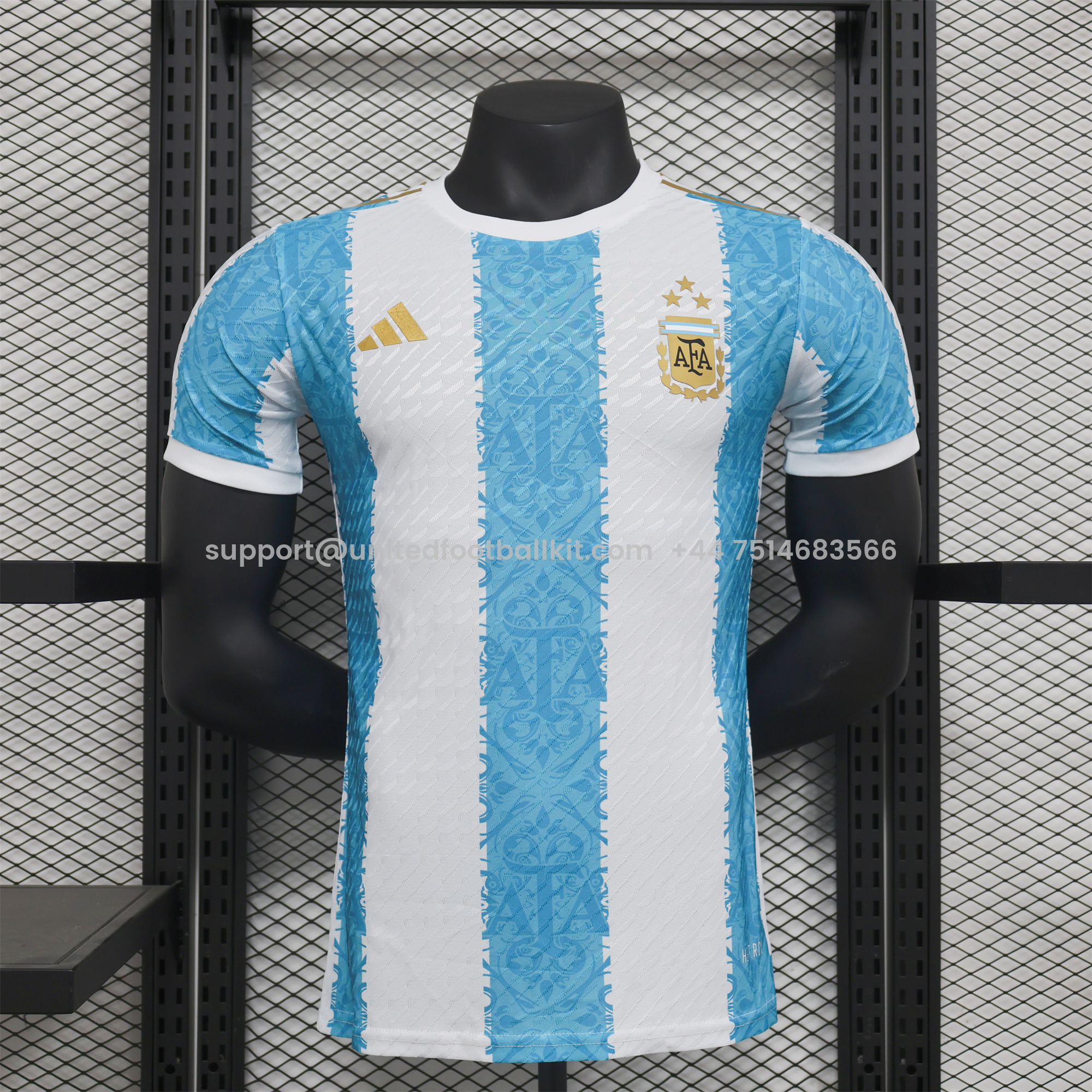 Unitedfootballkit.com | Argentina 2024 Blue and White Stripes Special Edition Jersey - Player Version -Customize Name, Number and Patch | Worldwide Shipping