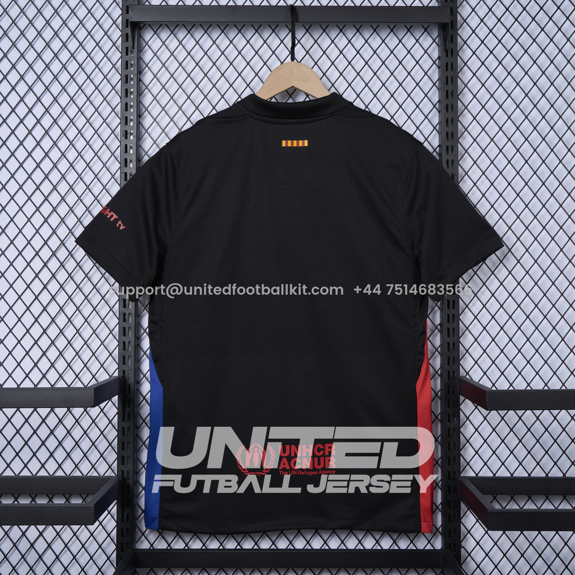 Unitedfootballkit.com | Barcelona 24-25 Away Unsponsored Jersey - Fans Version -Customize Name, Number and Patch | Worldwide Shipping