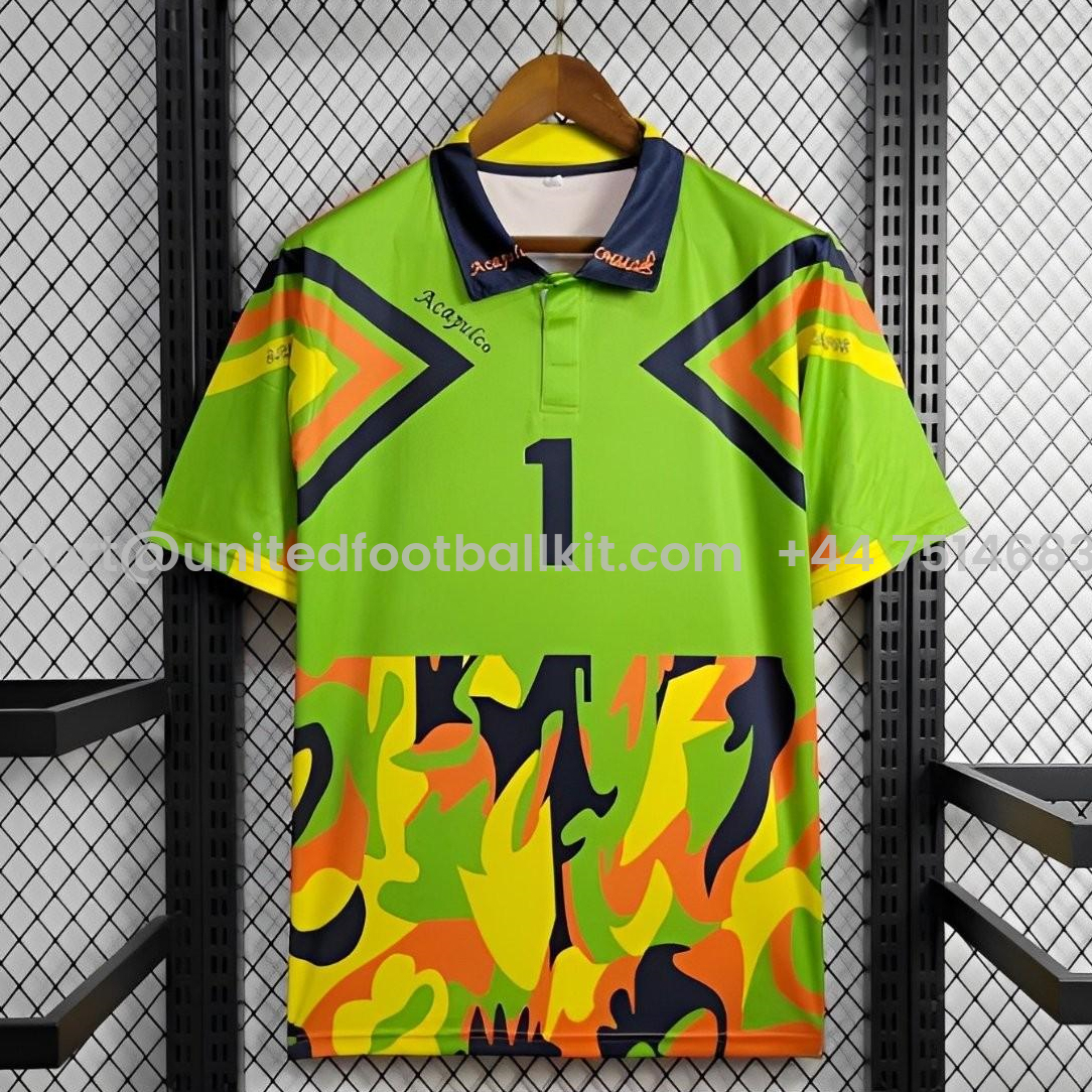 Unitedfootballkit.com | Retro Mexico 1994 Goalkeeper Green Orange Jersey -Customize Name, Number and Patch | Worldwide Shipping