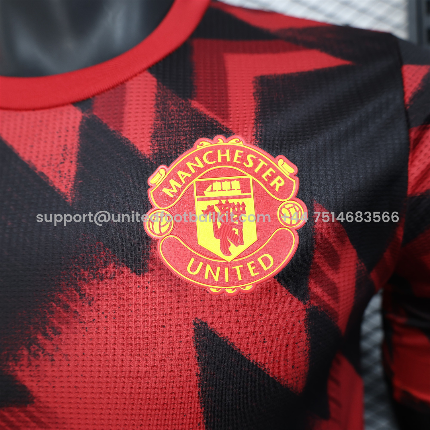 Unitedfootballkit.com | Manchester United 25-26 Red Pre-match Training Jersey - Player Version -Customize Name, Number and Patch | Worldwide Shipping
