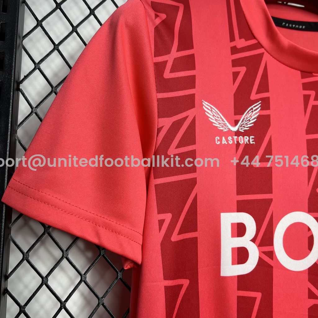 Unitedfootballkit.com | Glasgow Rangers 24-25 Red Goalkeeper Kids Kit -Customize Name, Number and Patch | Worldwide Shipping