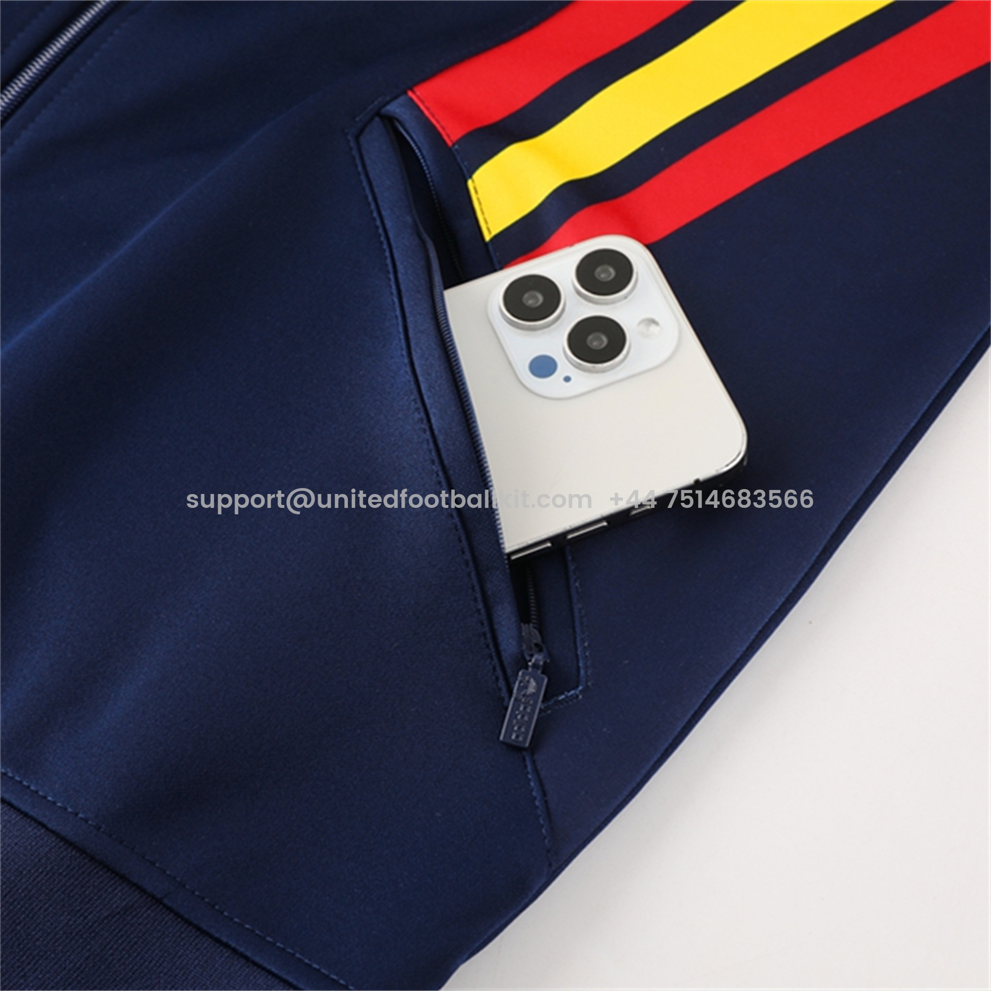 Unitedfootballkit.com | Spain 24-25 Jacket Training Tracksuit - Royal Blue -Customize Name, Number and Patch | Worldwide Shipping