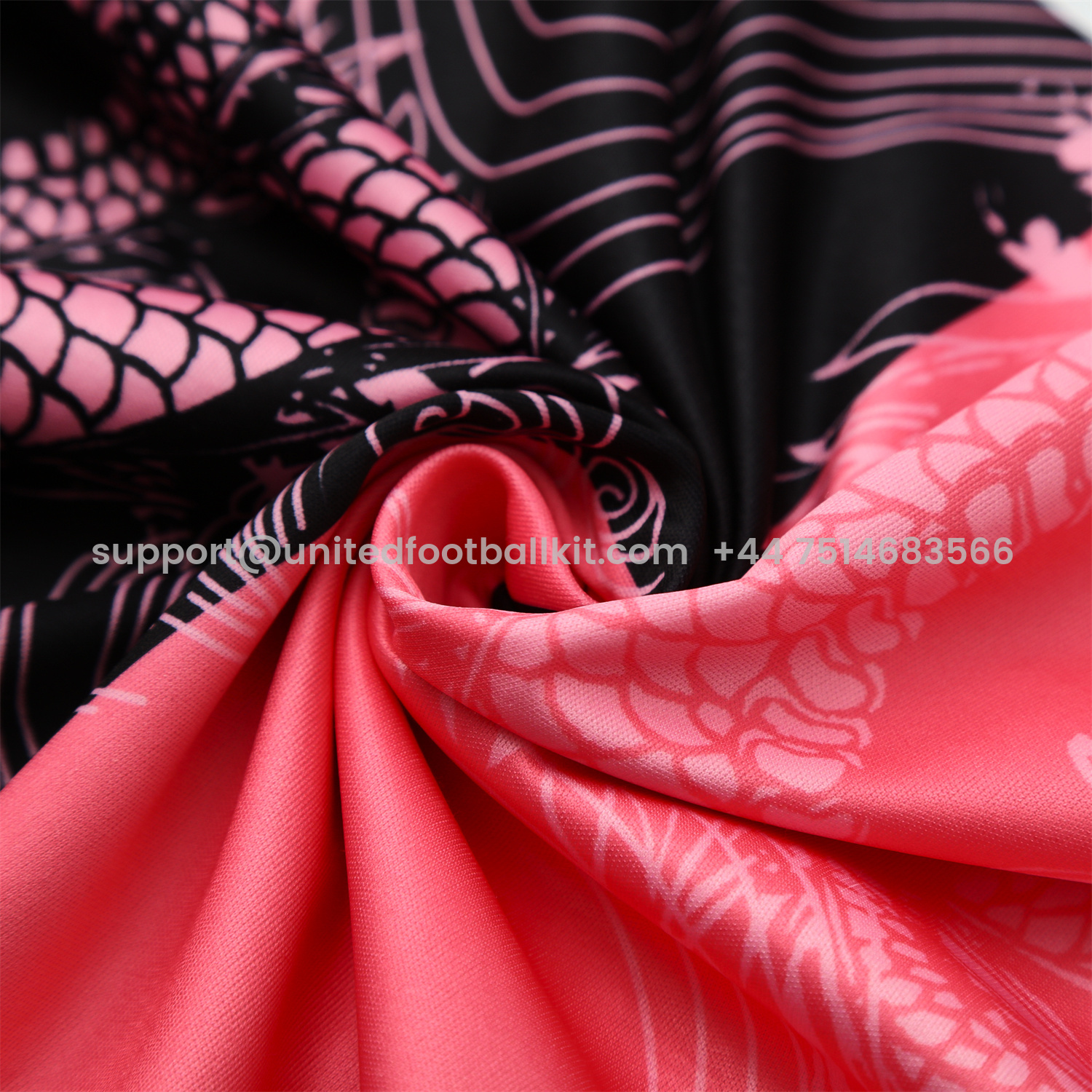 Unitedfootballkit.com | Real Madrid 25-26 Vest Training Set - Pink-Black Dragon Vest & Black-White Shorts -Customize Name, Number and Patch | Worldwide Shipping