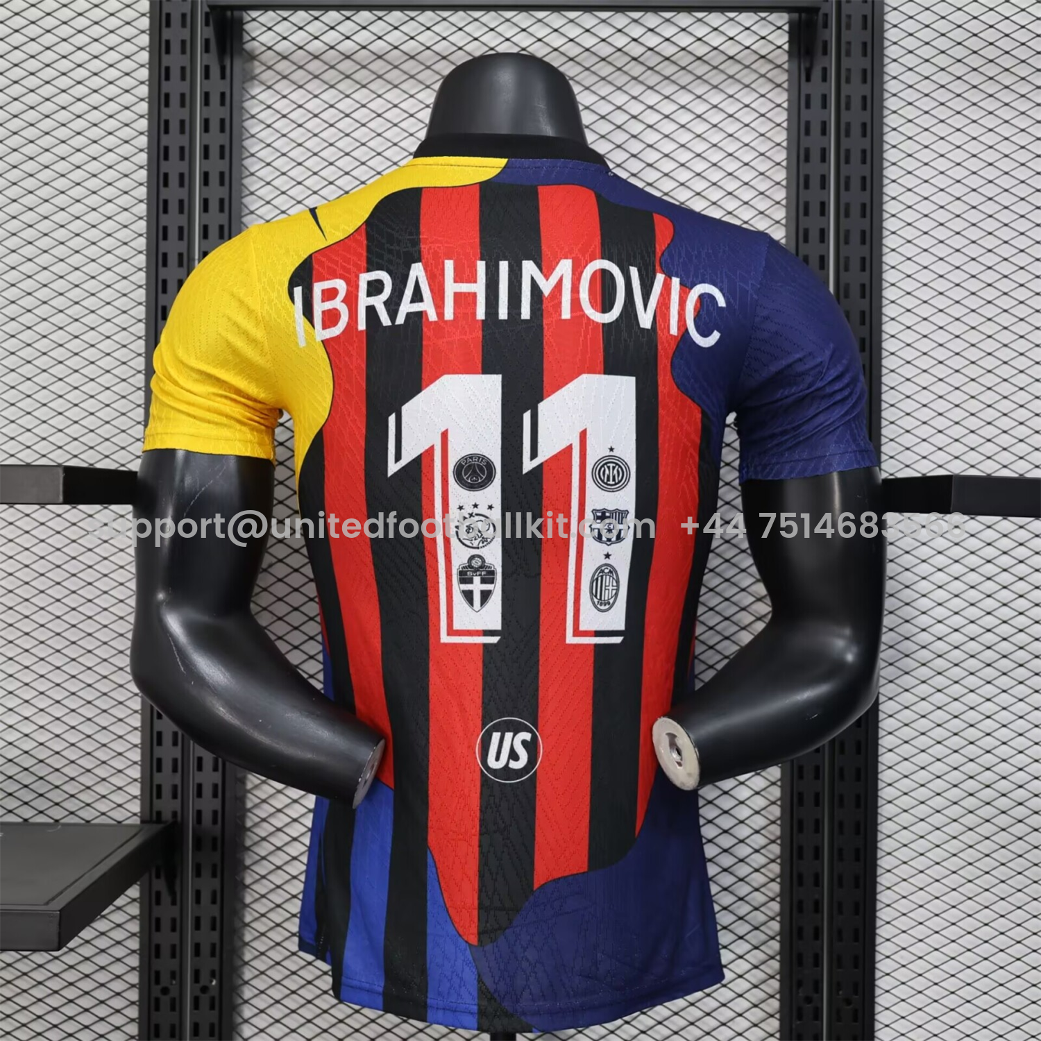 Unitedfootballkit.com | Zlatan Ibrahimović Career Commemorative Jersey - Player Version - AC Milan Inter Milan Barcelona Ajax Paris Saint-Germain PSG Sweden -Customize Name, Number and Patch | Worldwide Shipping