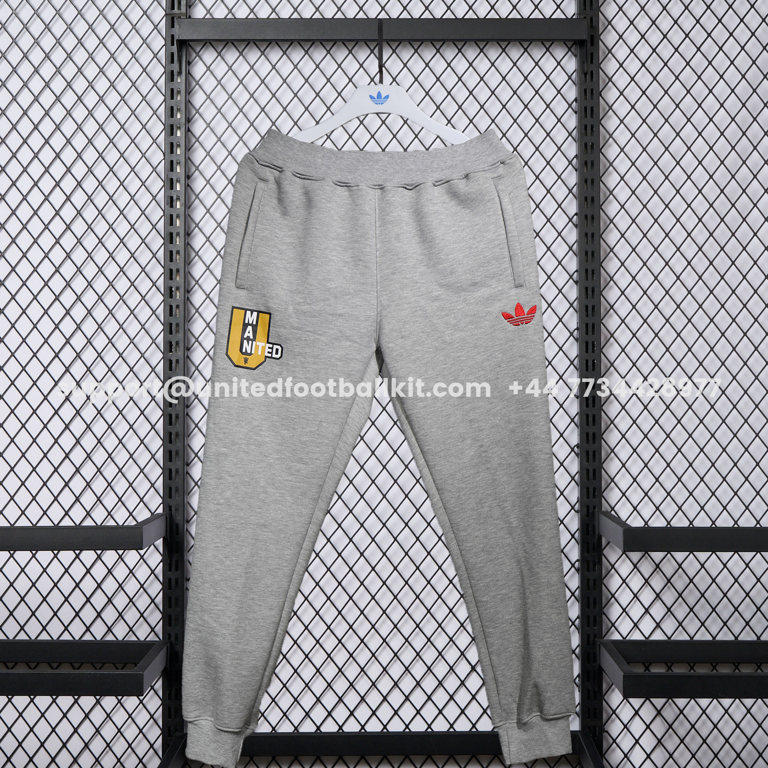Unitedfootballkit.com | Manchester United 25-26 Pure Color Training Set - Grey Top and Grey Pants -Customize Name, Number and Patch | Worldwide Shipping