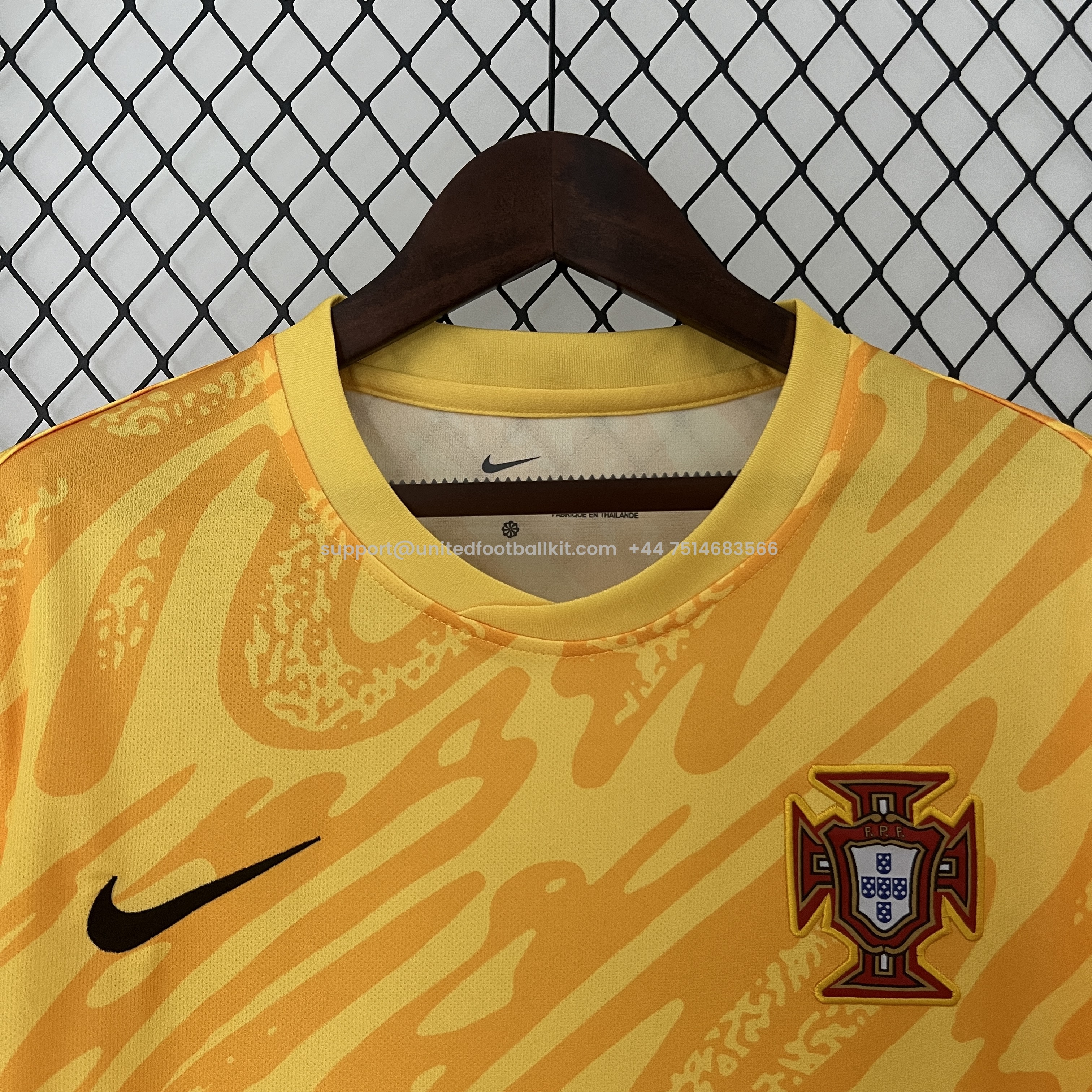 Unitedfootballkit.com | Portugal 2024 Yellow Goalkeeper Jersey - Fans Version -Customize Name, Number and Patch | Worldwide Shipping