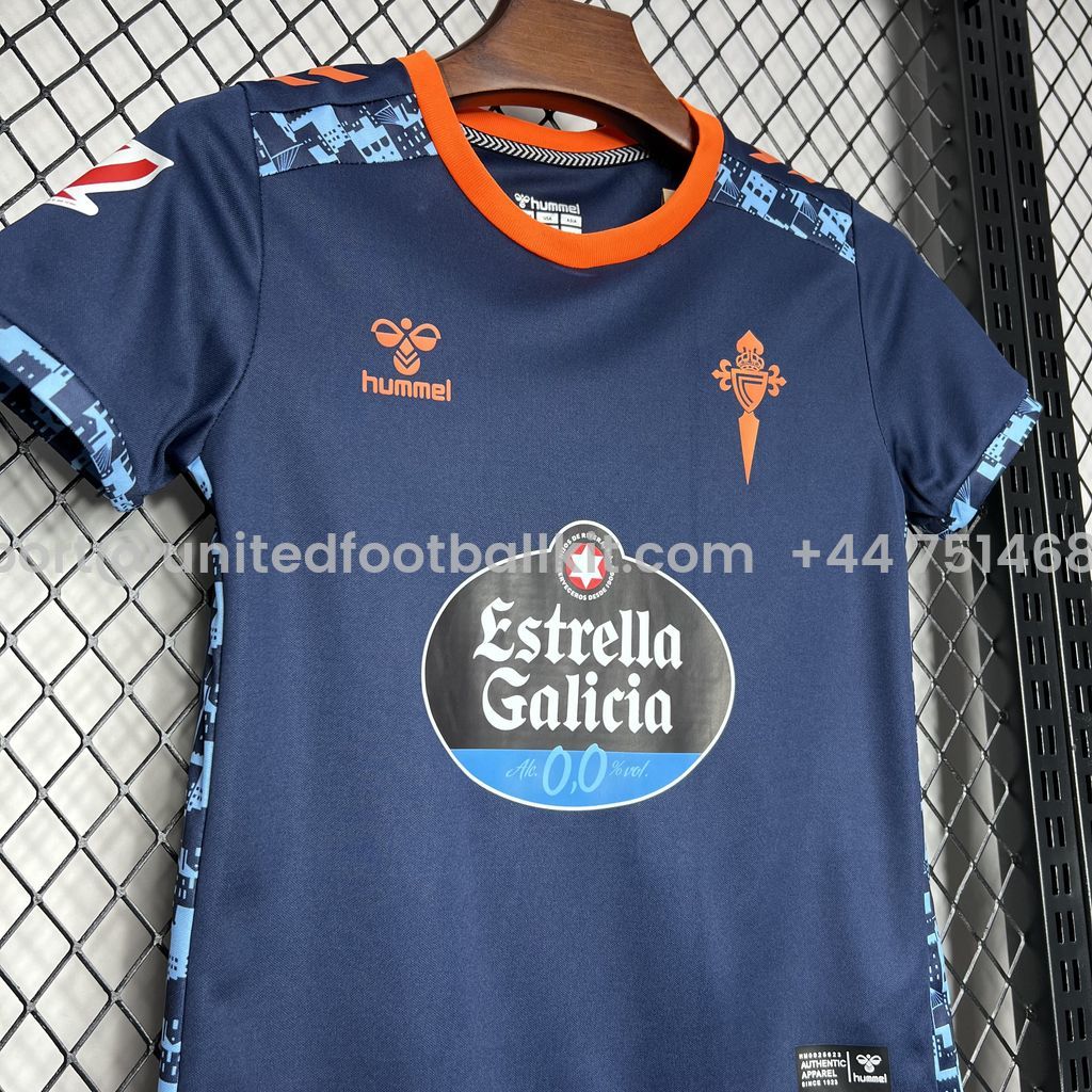 Unitedfootballkit.com | Celta Vigo 24-25 Away Kids Kit -Customize Name, Number and Patch | Worldwide Shipping