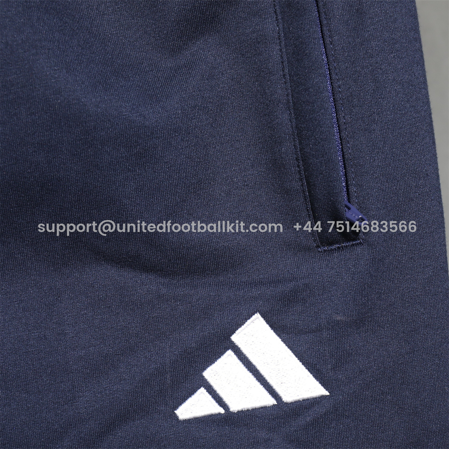 Unitedfootballkit.com | Real Madrid 25-26 Pure Color Training Hoodie Set - Deep Blue Hoodie and Deep Blue Pants -Customize Name, Number and Patch | Worldwide Shipping