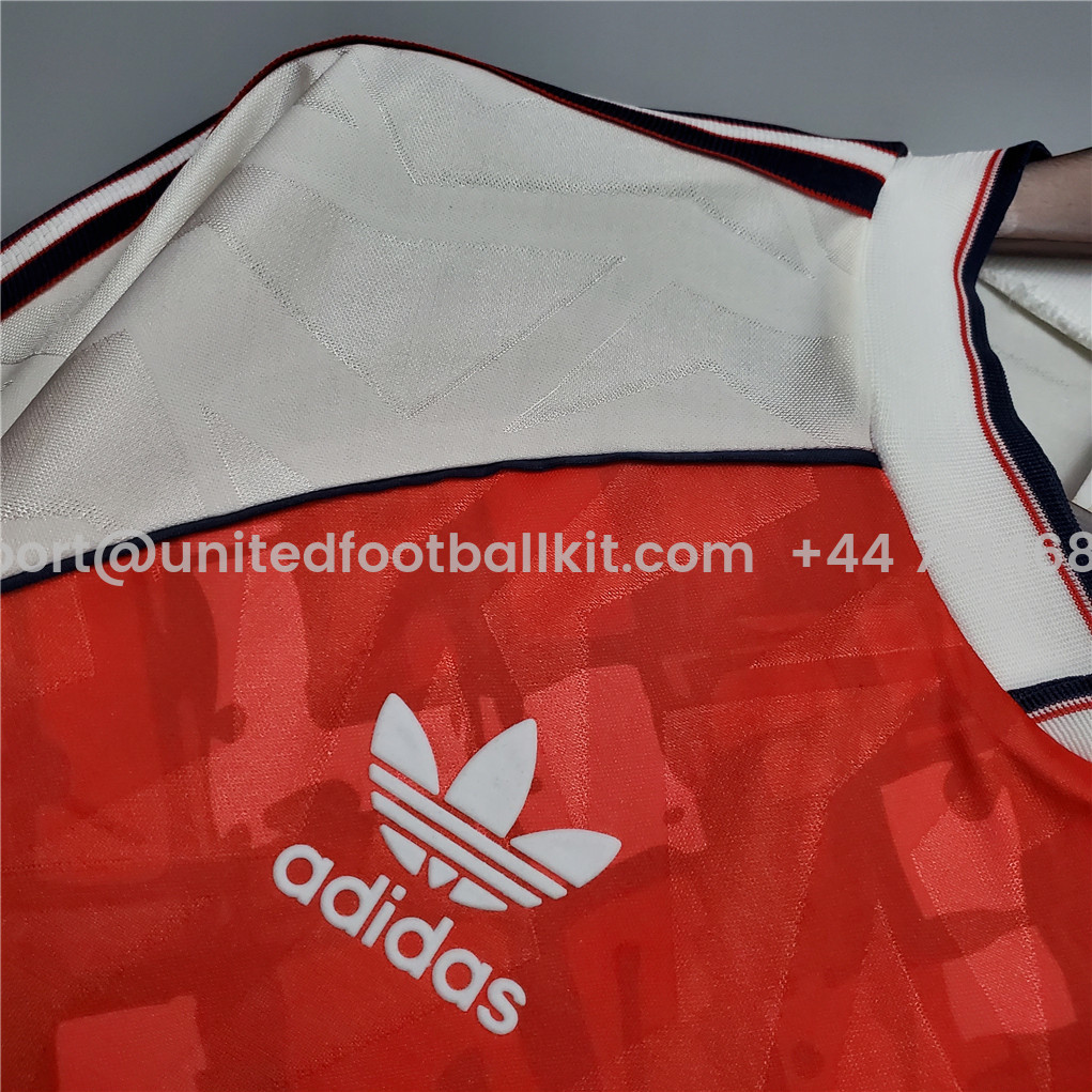Unitedfootballkit.com | Retro Arsenal 90-92 Home Stadium Jersey -Customize Name, Number and Patch | Worldwide Shipping