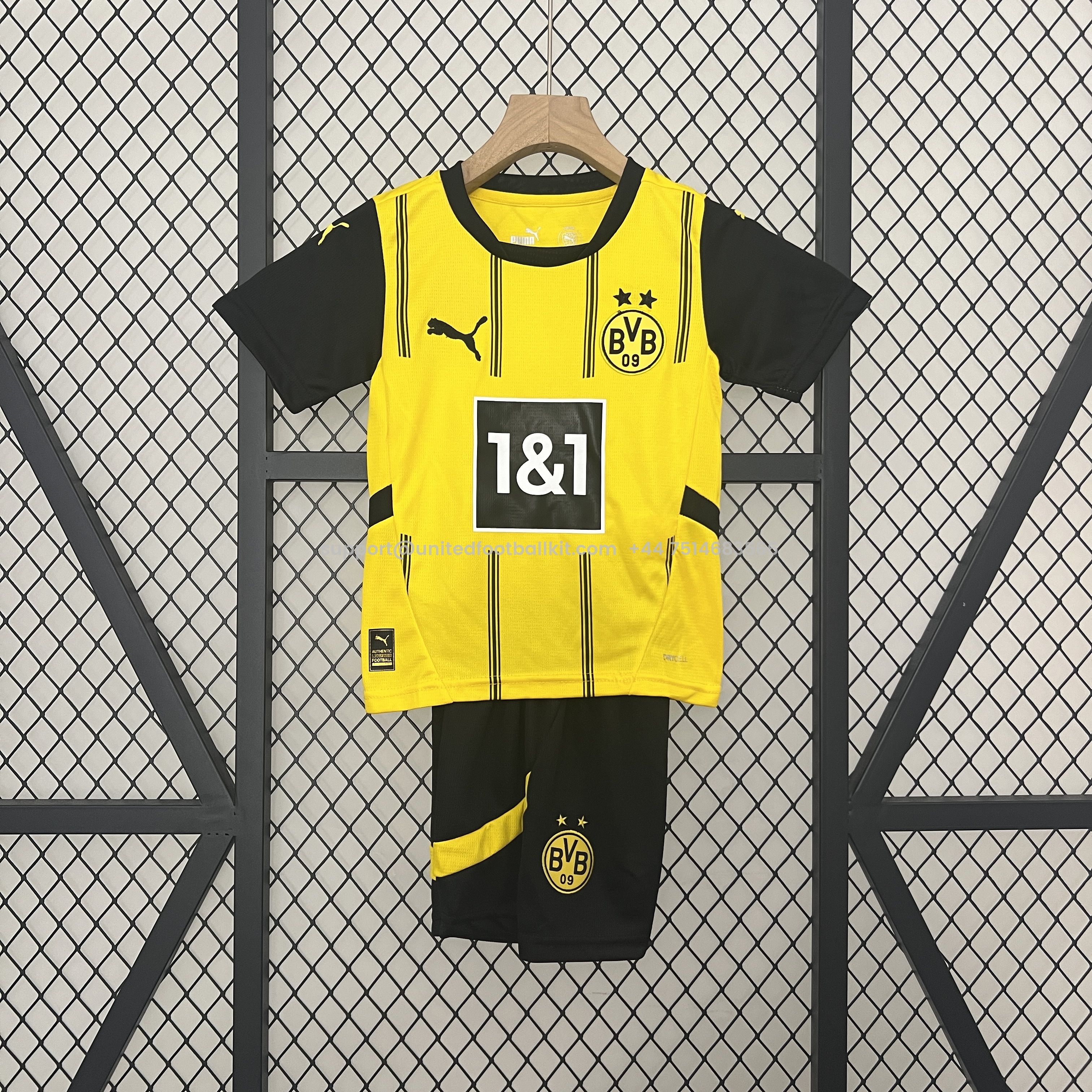 Unitedfootballkit.com | Dortmund 24-25 Home Stadium Kids Kit -Customize Name, Number and Patch | Worldwide Shipping