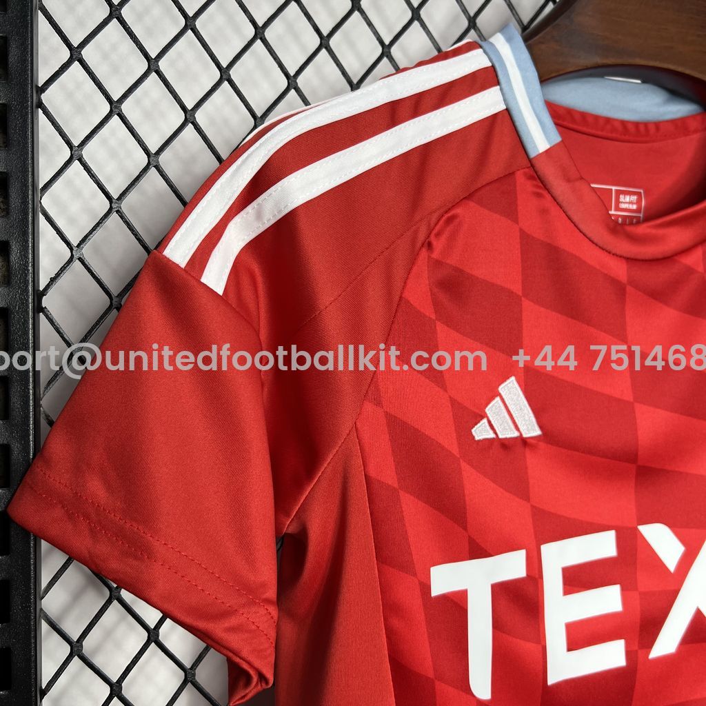 Unitedfootballkit.com | Aberdeen 24-25 Home Stadium Kids Kit -Customize Name, Number and Patch | Worldwide Shipping