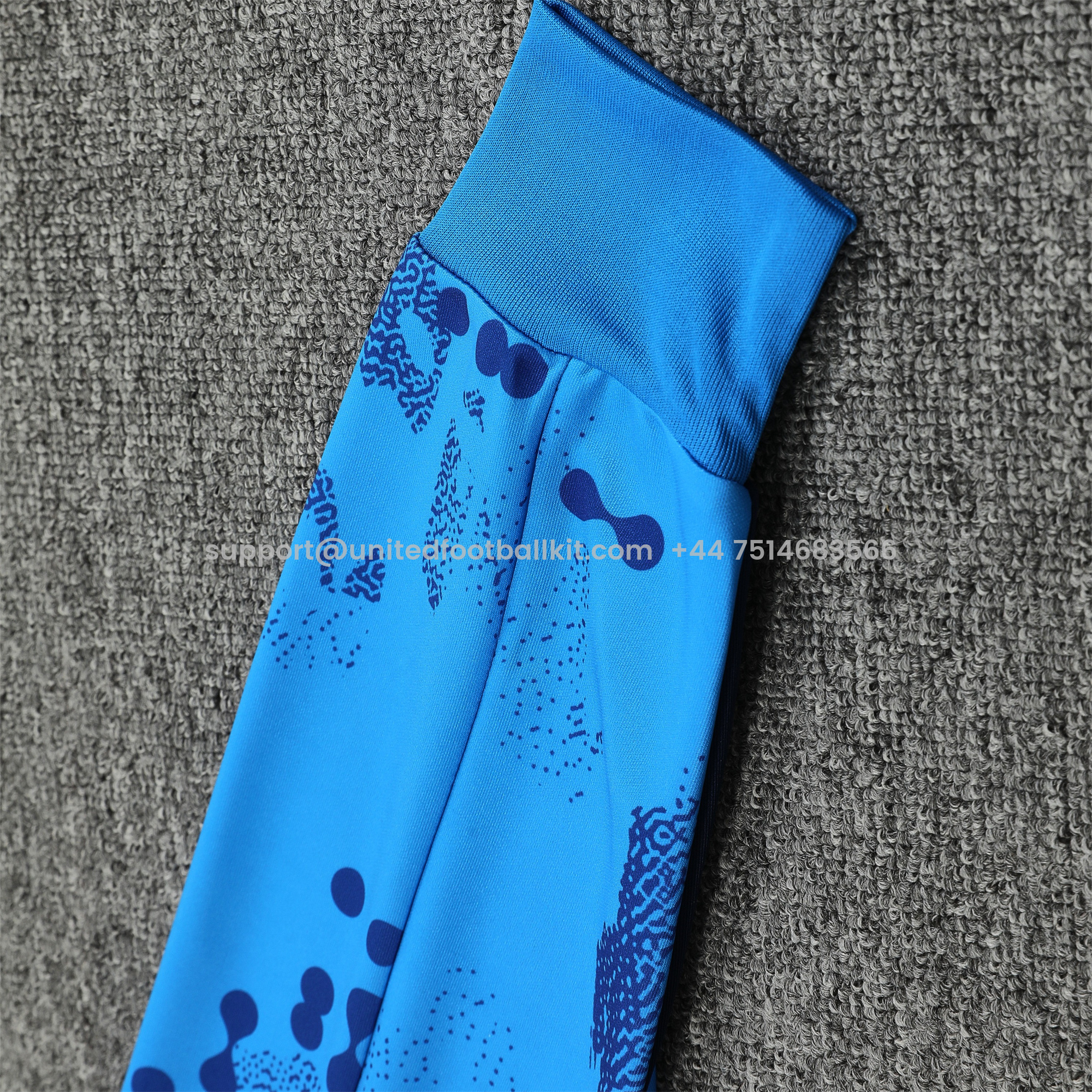 Unitedfootballkit.com | C.H.E.L.S.E.A 24-25 Long Sleeve Training Set - Blue Hoodie and Deep Blue Pants -Customize Name, Number and Patch | Worldwide Shipping