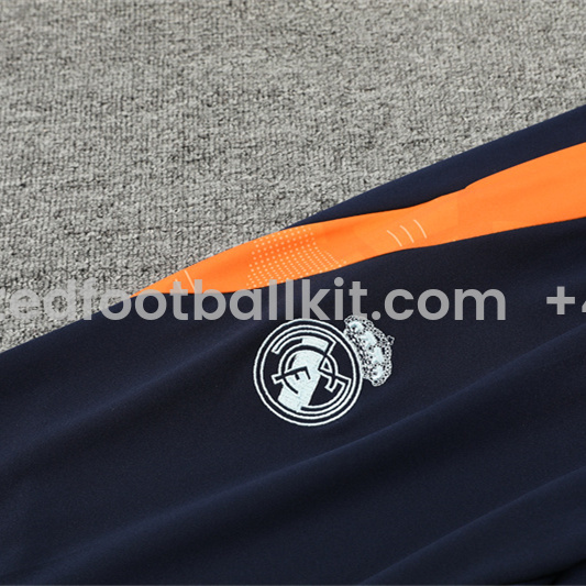 Unitedfootballkit.com | Real Madrid 24-25 Long Sleeve Training Set - Deep Blue -Customize Name, Number and Patch | Worldwide Shipping