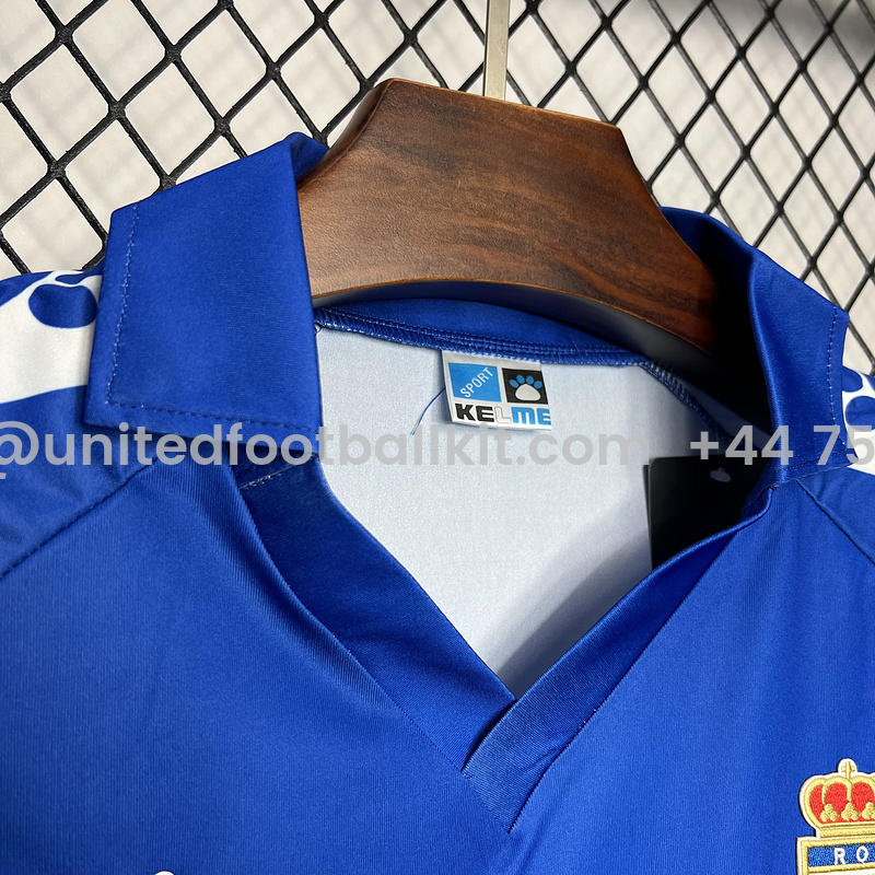 Unitedfootballkit.com | Retro Real Oviedo Vetusta 1990-91 Home Stadium Jersey -Customize Name, Number and Patch | Worldwide Shipping