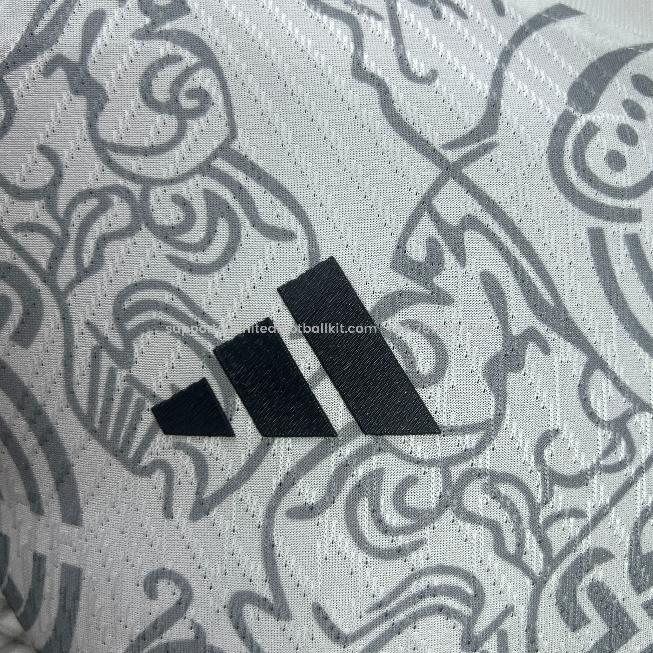 Unitedfootballkit.com | Real Madrid 24-25 White Line Pattern Special Edtion Jersey - Player Version -Customize Name, Number and Patch | Worldwide Shipping