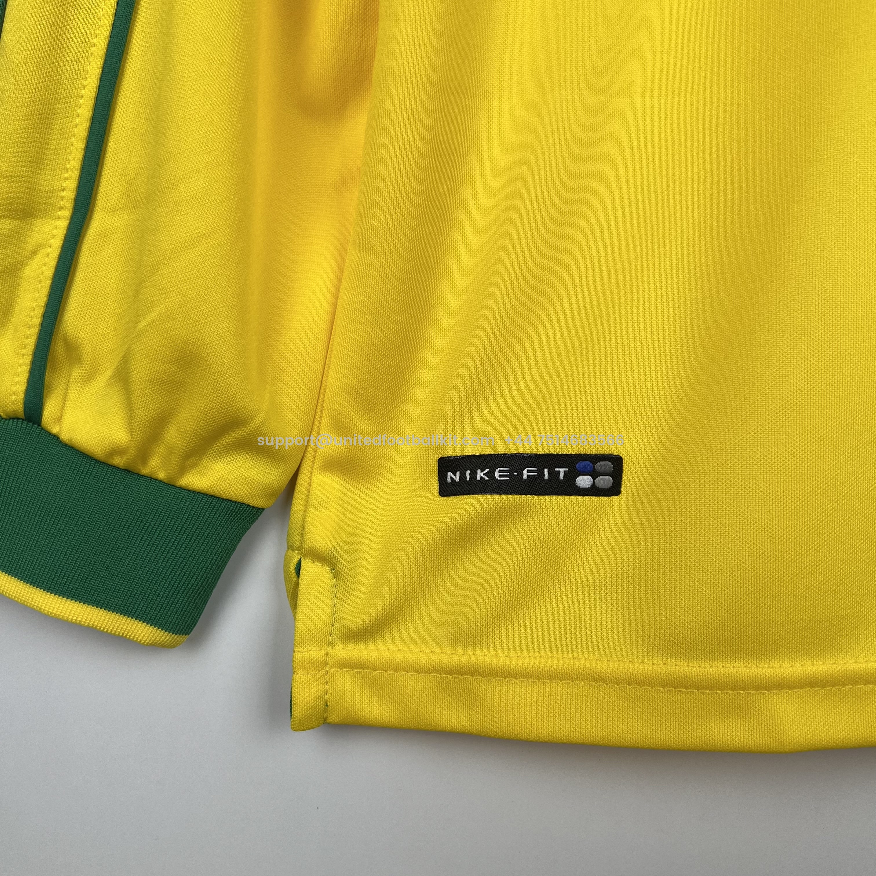 Unitedfootballkit.com | Retro Brazil 1998 Home Stadium Long Sleeve Jersey -Customize Name, Number and Patch | Worldwide Shipping